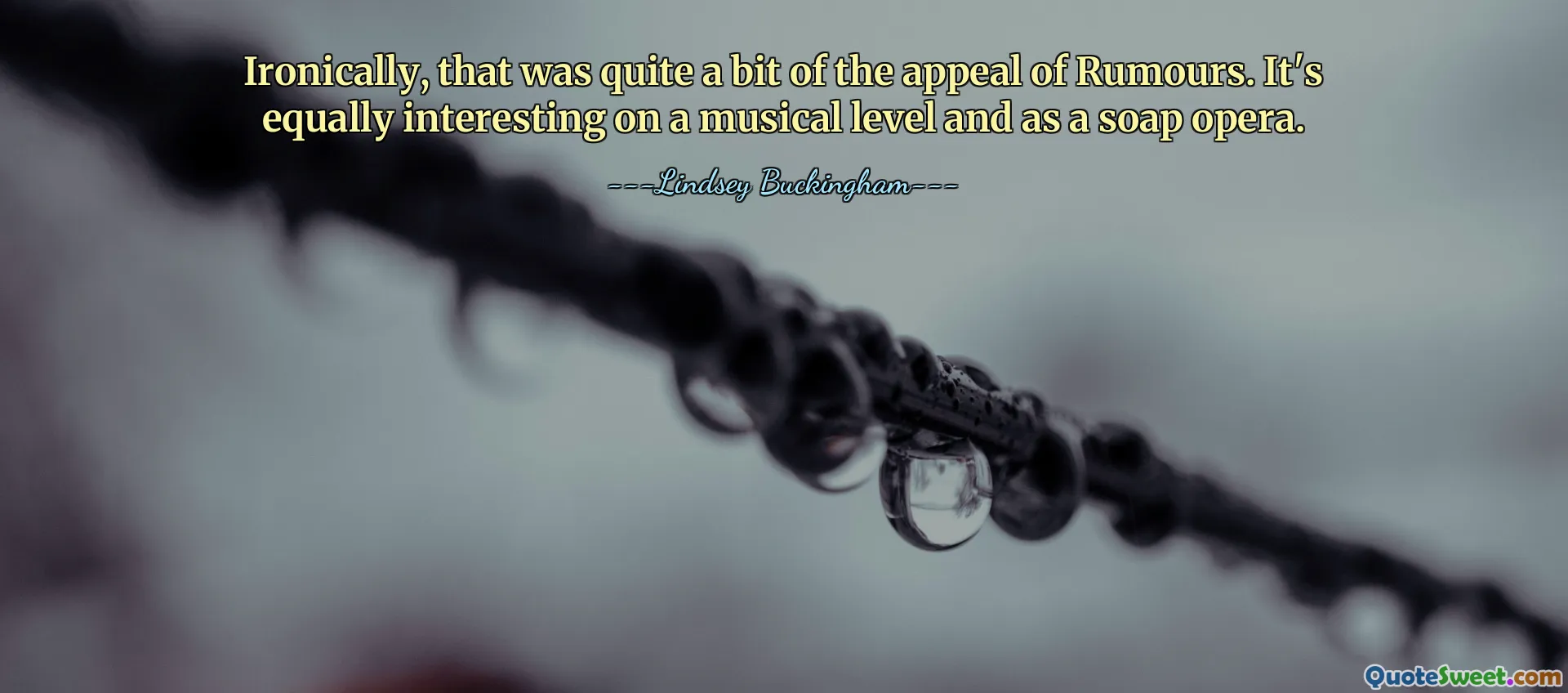 Ironically, that was quite a bit of the appeal of Rumours. It's equally interesting on a musical level and as a soap opera.