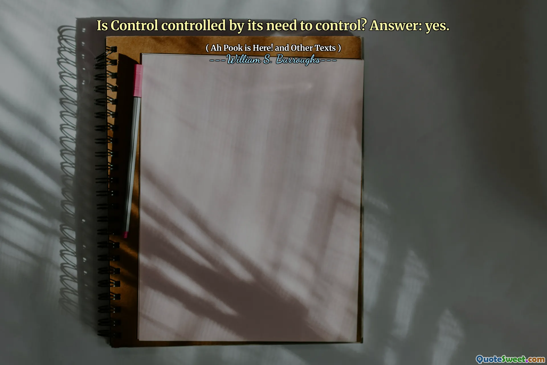 ¿El control está controlado por su necesidad de controlar? Respuesta: Sí.