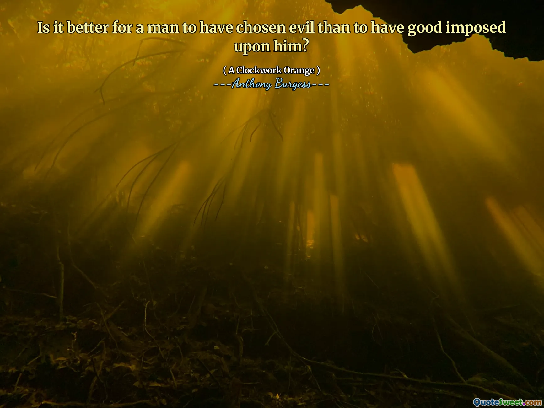 Is it better for a man to have chosen evil than to have good imposed upon him?