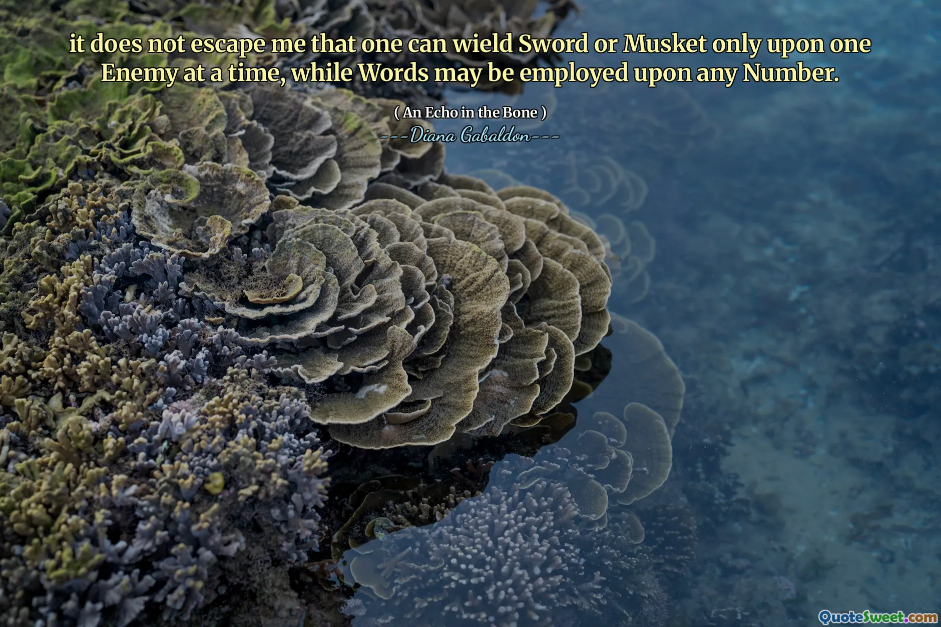 it does not escape me that one can wield Sword or Musket only upon one Enemy at a time, while Words may be employed upon any Number.