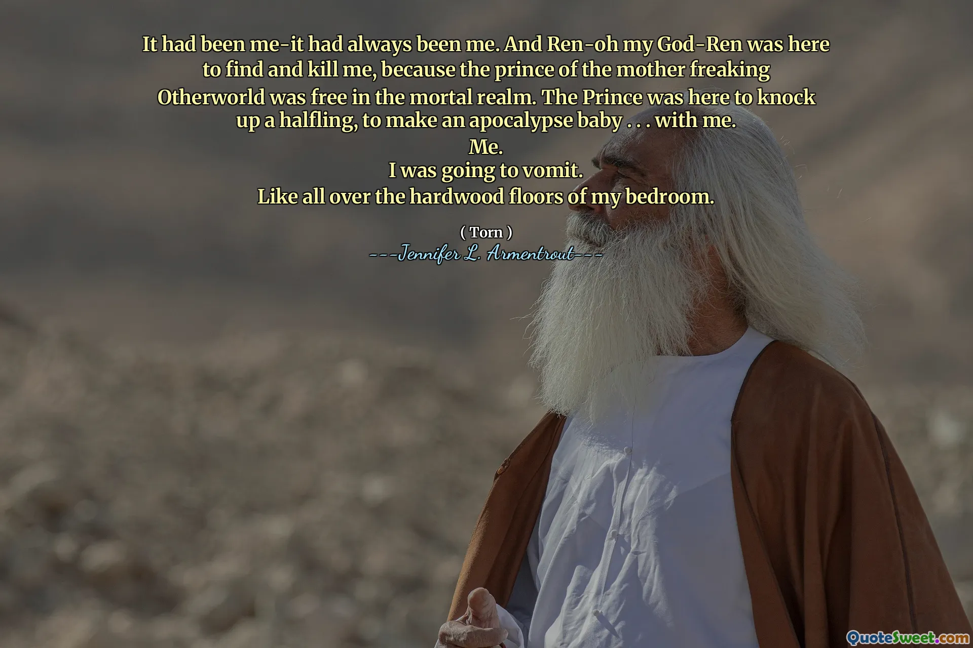 It had been me-it had always been me. And Ren-oh my God-Ren was here to find and kill me, because the prince of the mother freaking Otherworld was free in the mortal realm. The Prince was here to knock up a halfling, to make an apocalypse baby . . . with me.
Me.
I was going to vomit.
Like all over the hardwood floors of my bedroom.