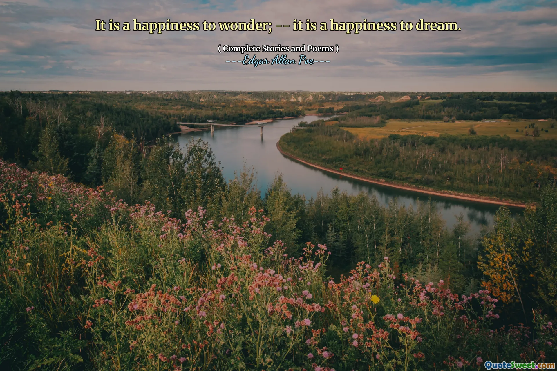 It is a happiness to wonder; -- it is a happiness to dream.