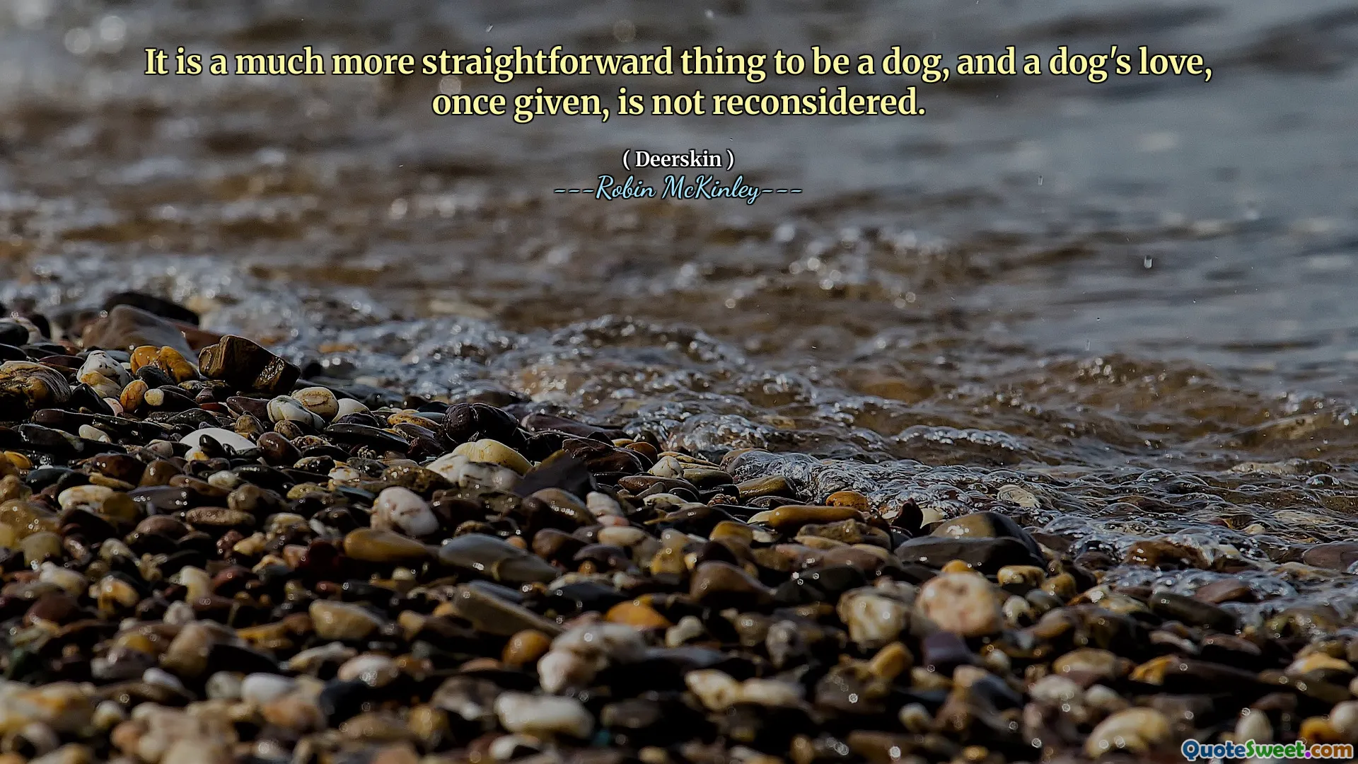 It is a much more straightforward thing to be a dog, and a dog's love, once given, is not reconsidered.