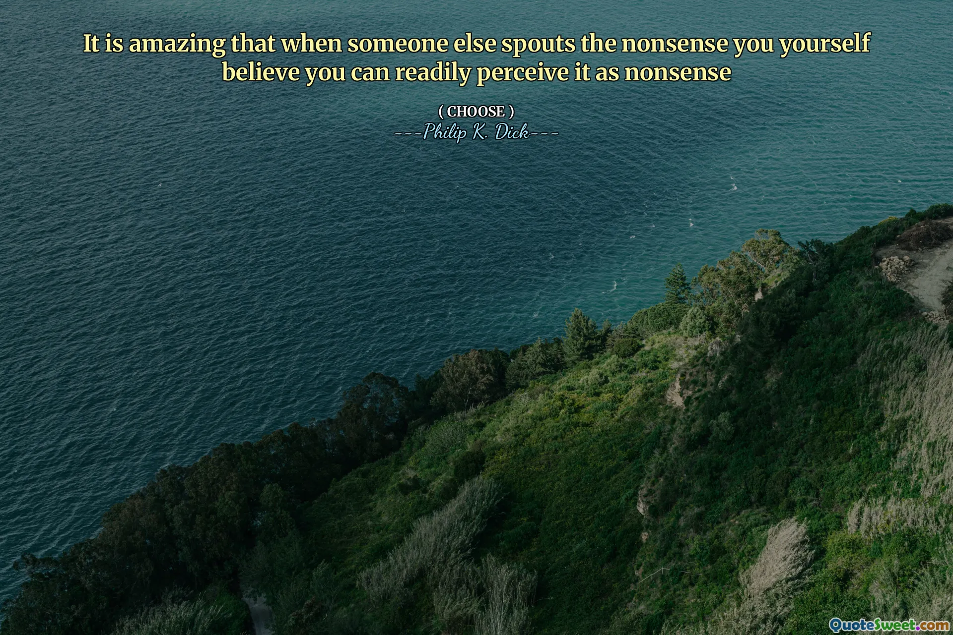 Es ist erstaunlich, dass Sie, wenn jemand anderes den Unsinn ausspottet, den Sie selbst glauben, dass Sie ihn leicht als Unsinn wahrnehmen können