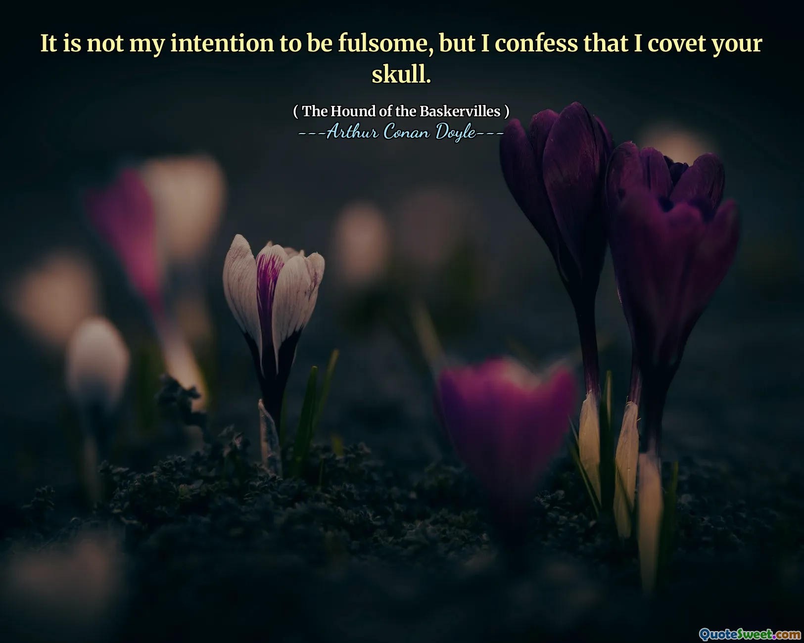 It is not my intention to be fulsome, but I confess that I covet your skull.