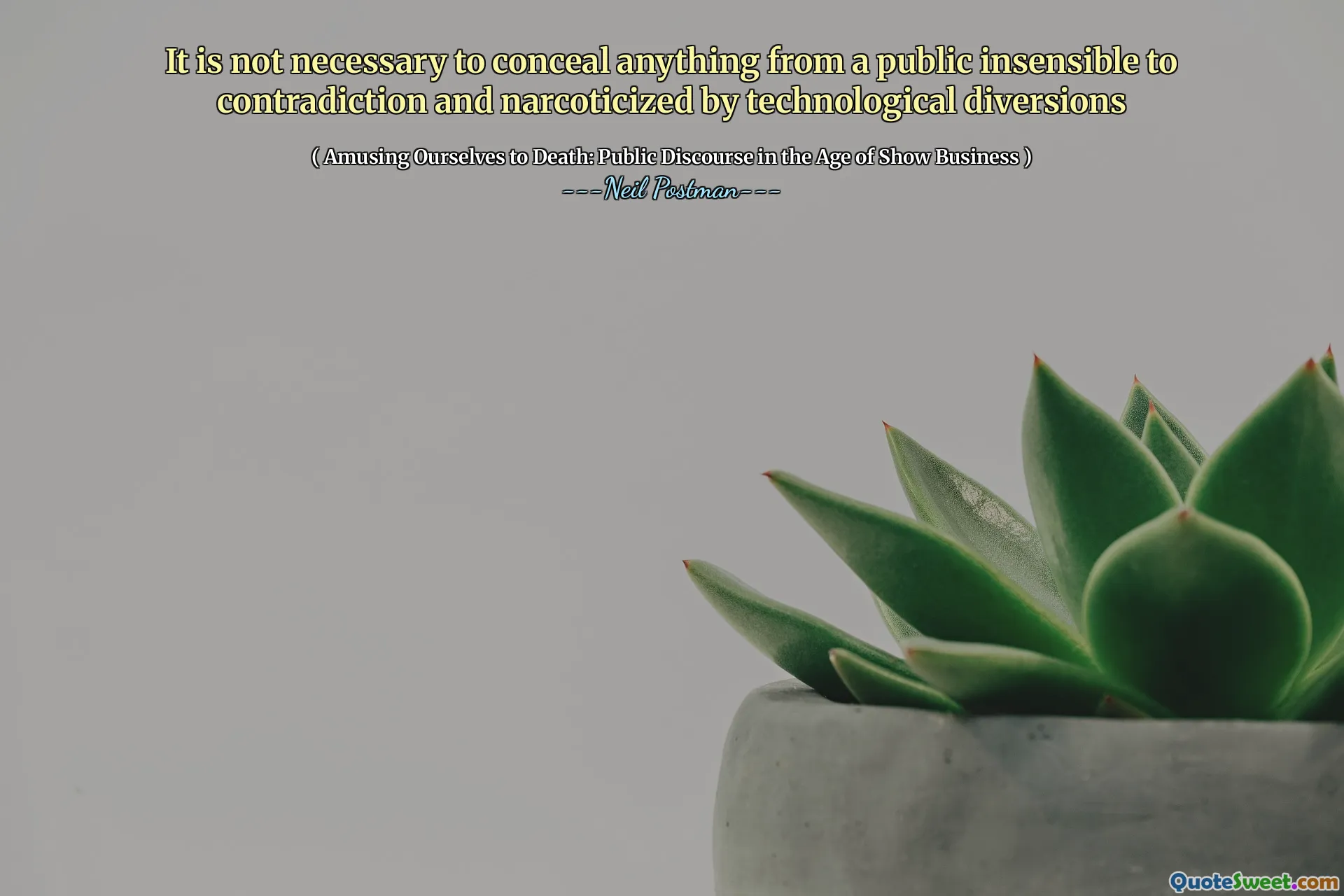 Det är inte nödvändigt att dölja något från en offentlig okänslig till motsägelse och narkotiserad av tekniska avledningar