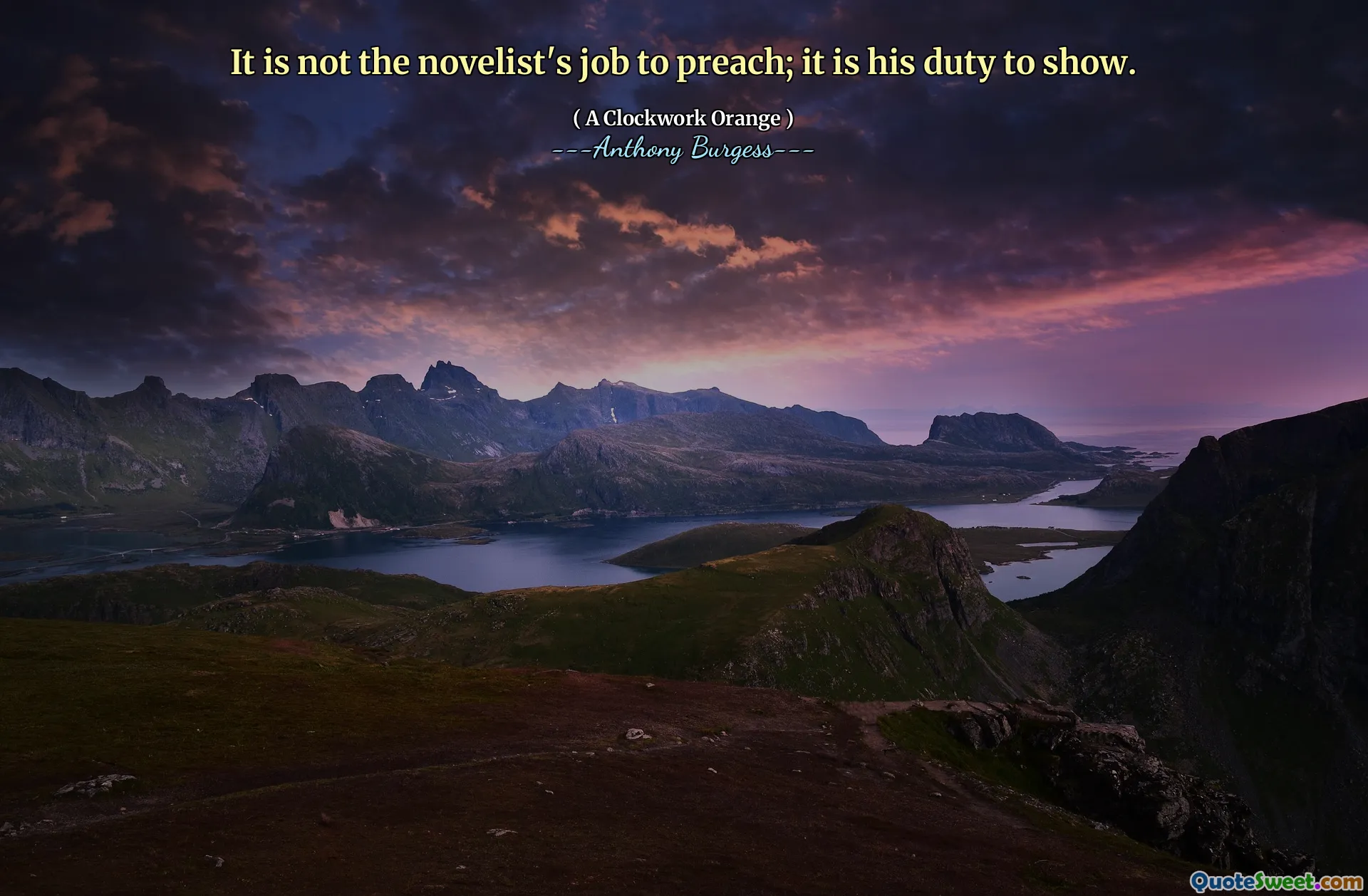 It is not the novelist's job to preach; it is his duty to show.
