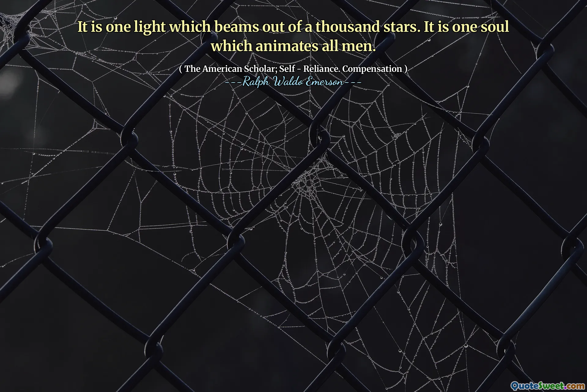 It is one light which beams out of a thousand stars. It is one soul which animates all men.