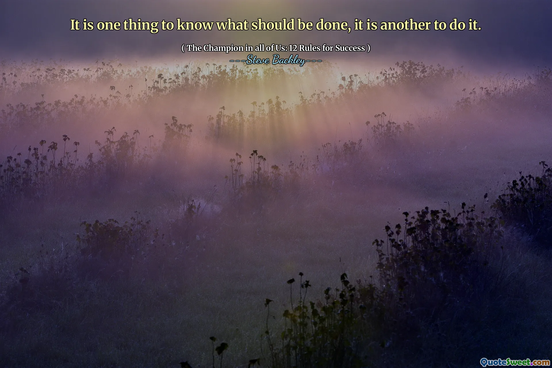 It is one thing to know what should be done, it is another to do it.