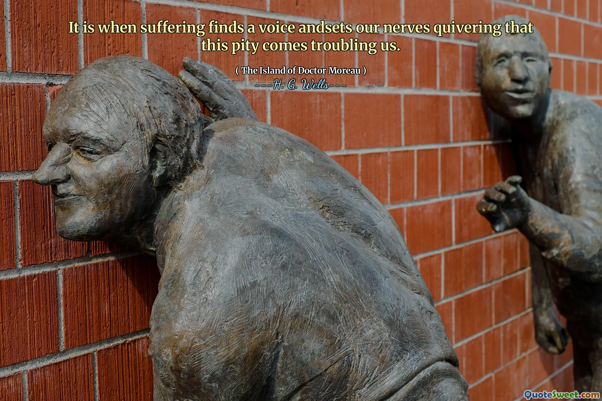 It is when suffering finds a voice andsets our nerves quivering that this pity comes troubling us.