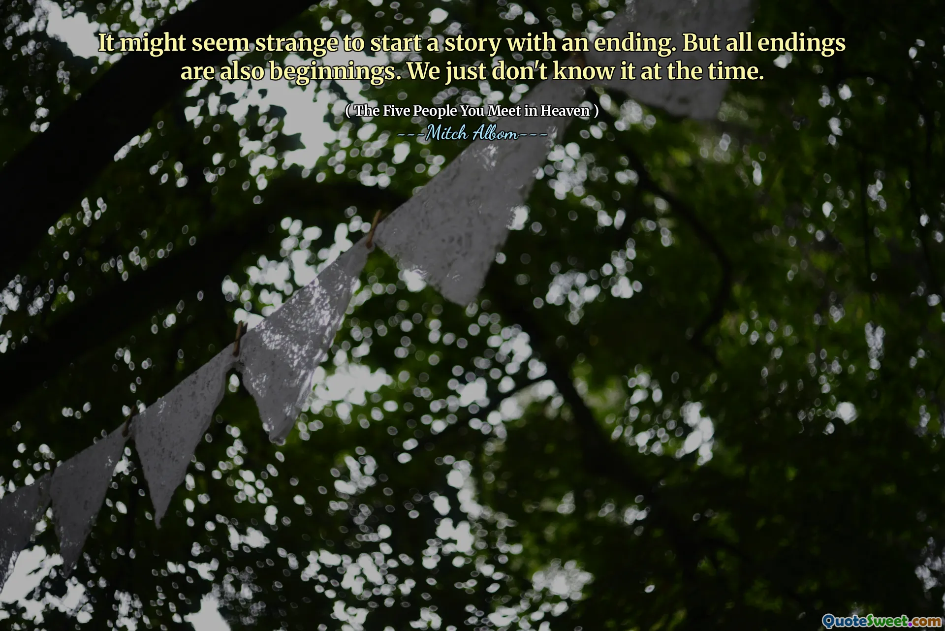 以结尾开始故事似乎很奇怪。但是所有结局也是开始。当时我们只是不知道。