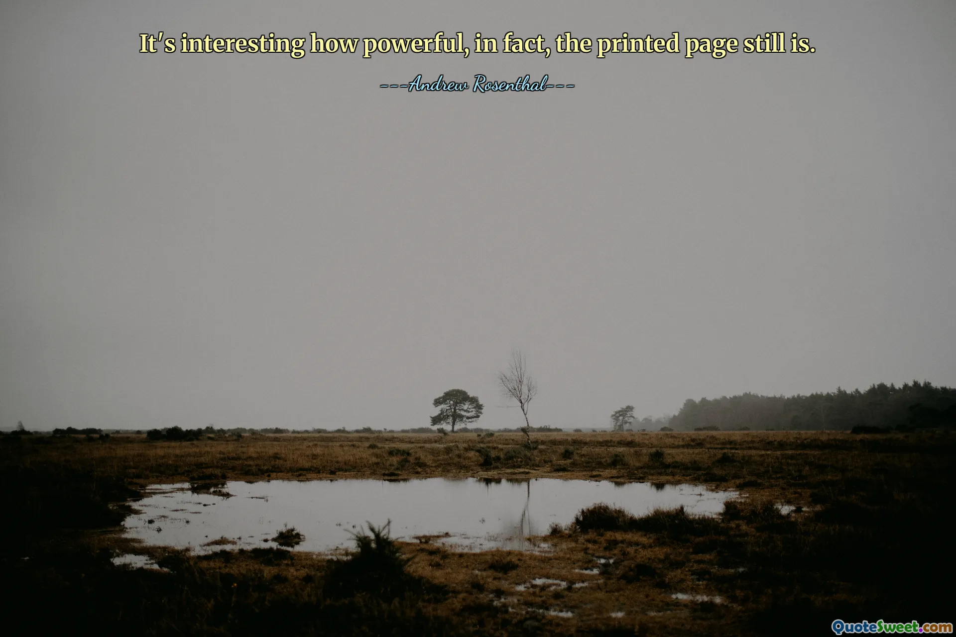 It's interesting how powerful, in fact, the printed page still is.