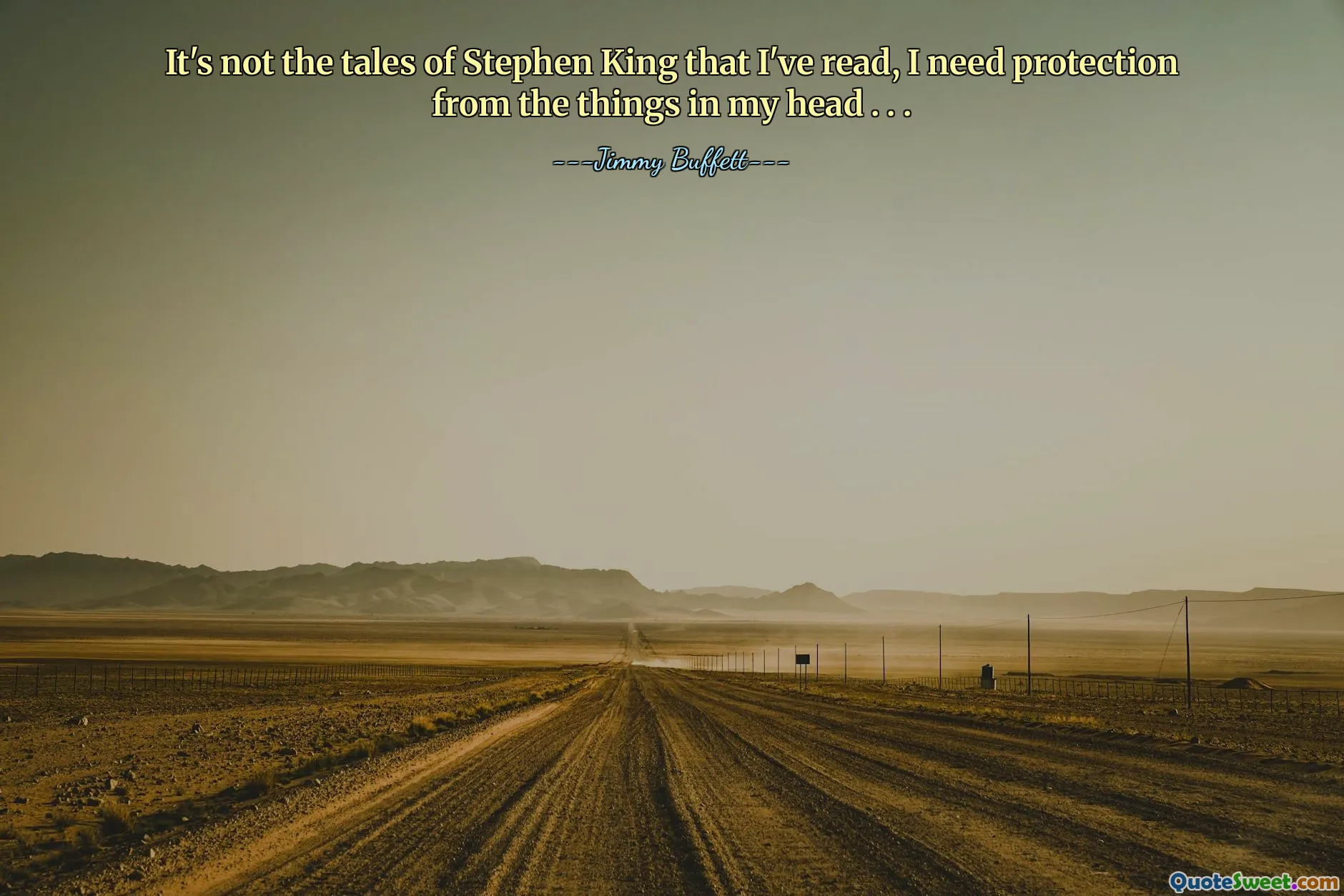 It's not the tales of Stephen King that I've read, I need protection from the things in my head . . .