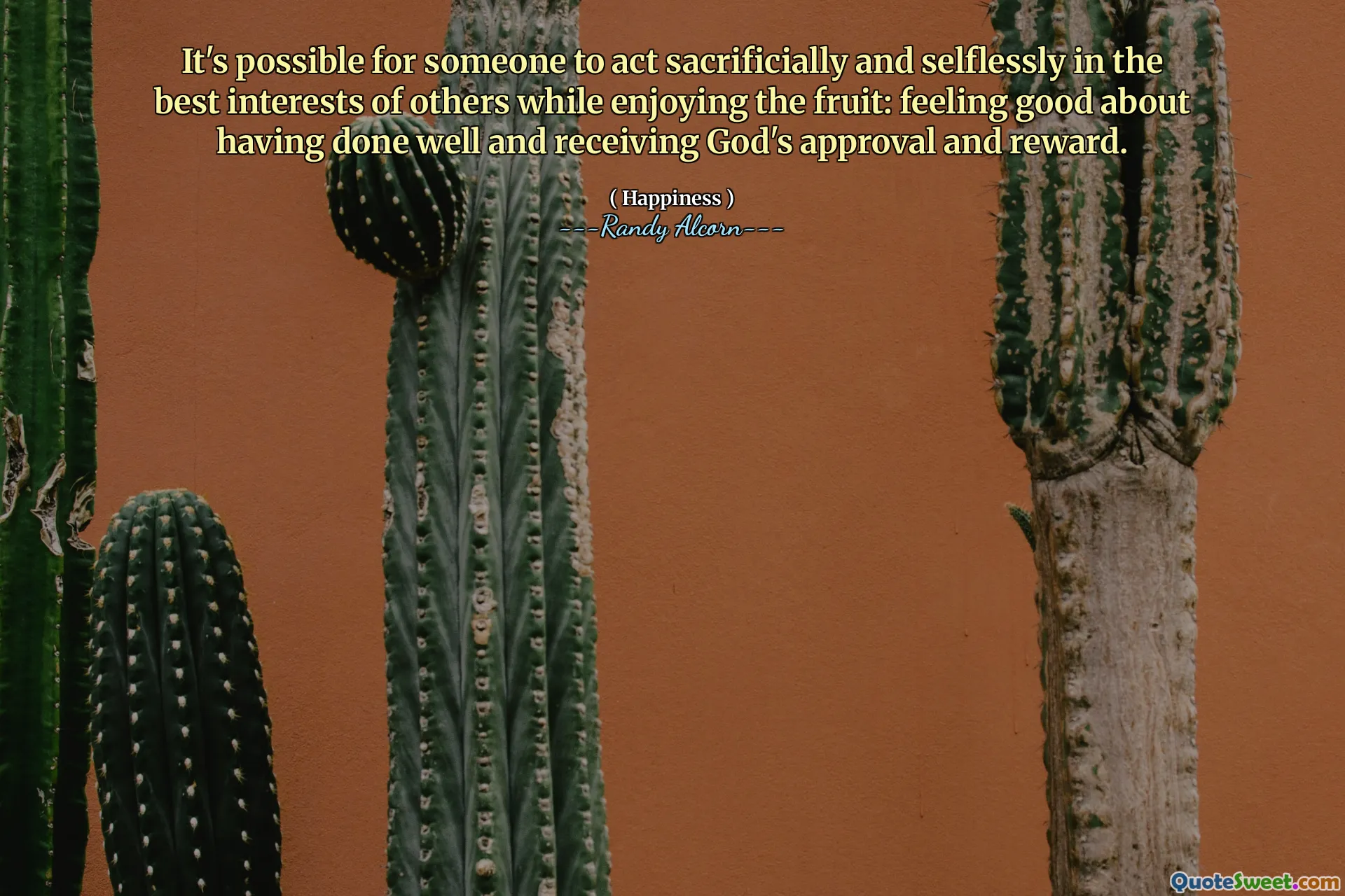 It's possible for someone to act sacrificially and selflessly in the best interests of others while enjoying the fruit: feeling good about having done well and receiving God's approval and reward.