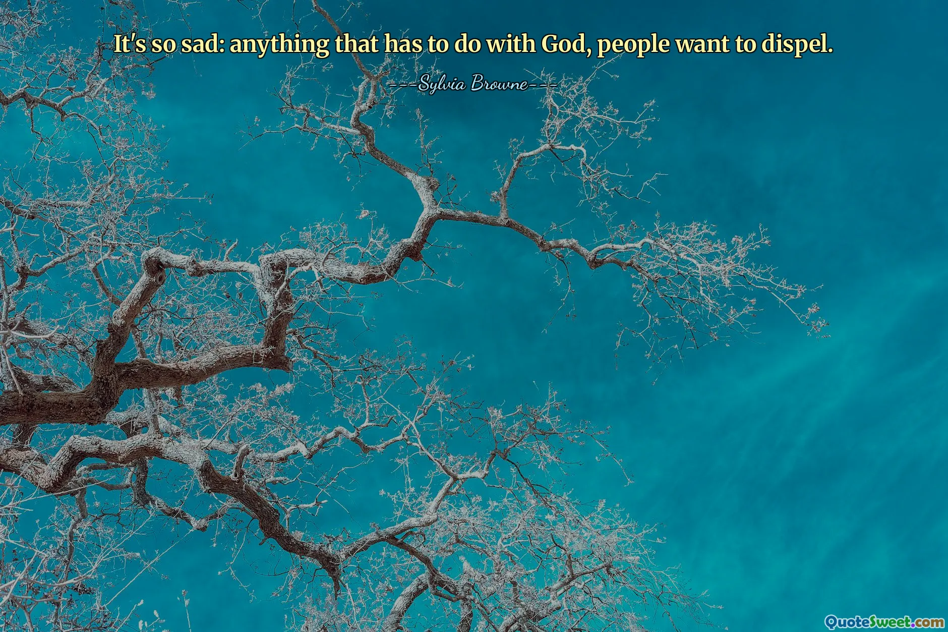 それはとても悲しいことです。神と関係があるものは何でも、人々は払拭したがります。