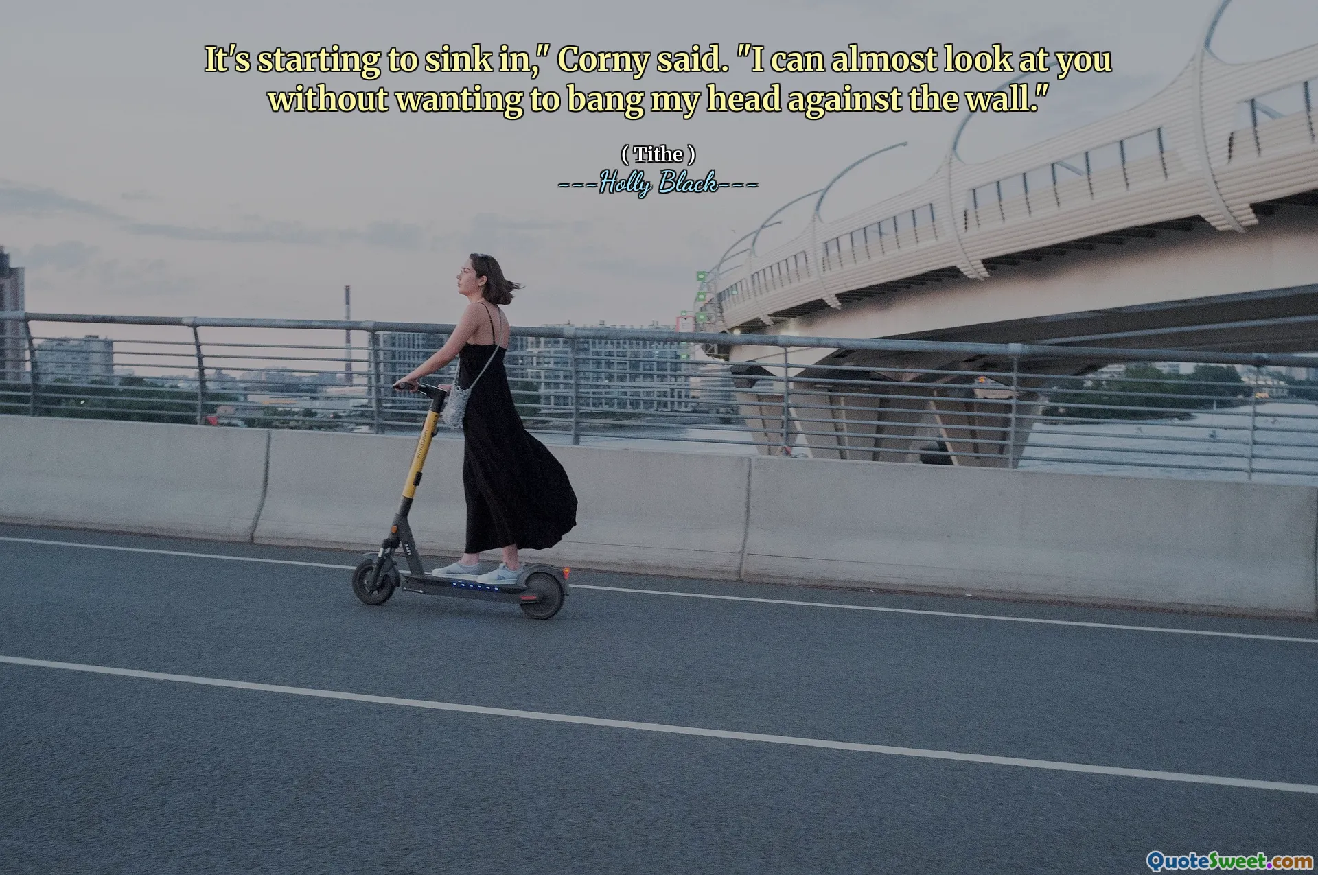 It's starting to sink in," Corny said. "I can almost look at you without wanting to bang my head against the wall."