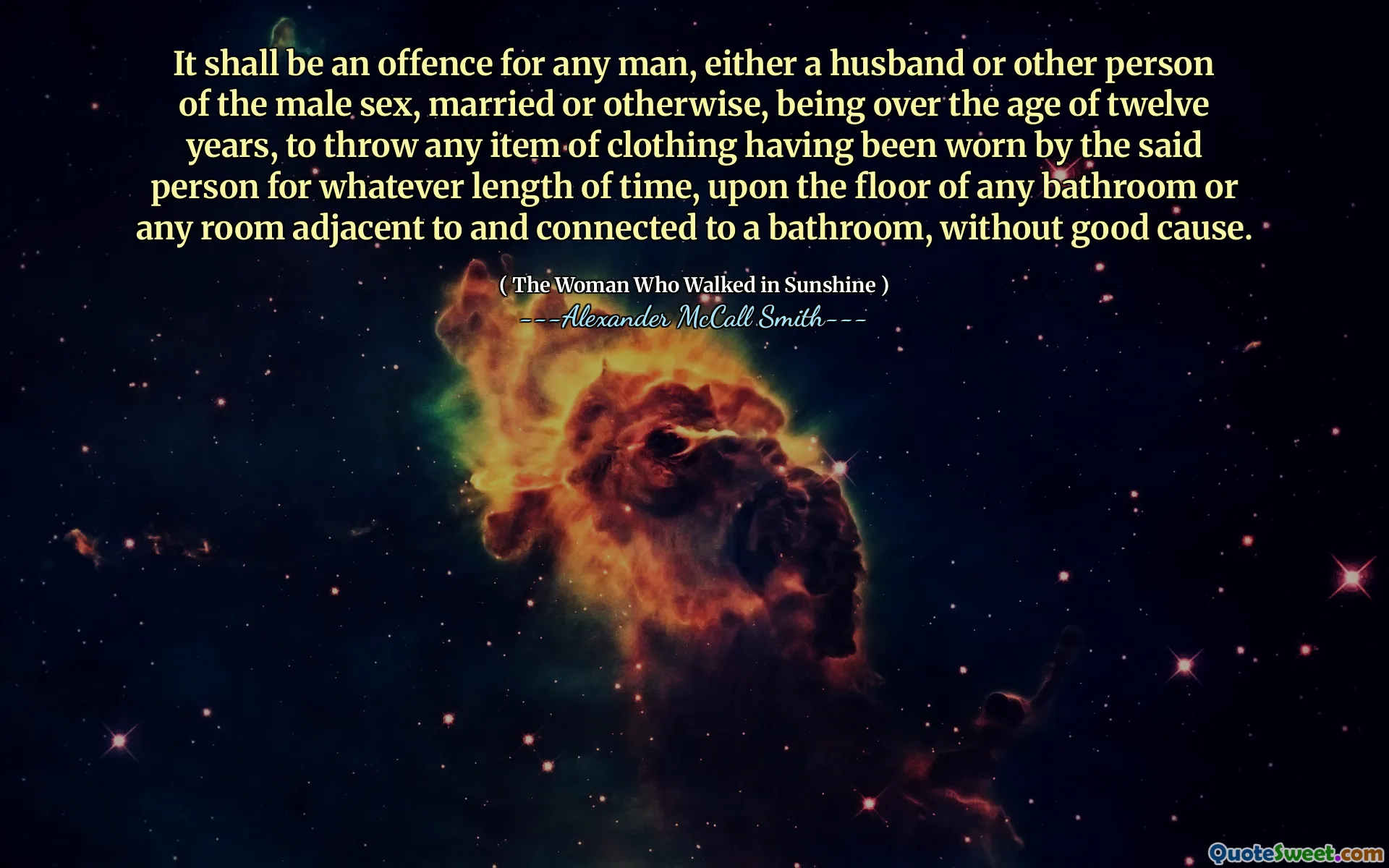 Es ist eine Straftat für jeden Mann, entweder ein Ehemann oder eine andere Person des männlichen Geschlechts, verheiratet oder anderweitig, das über zwölf Jahre alt ist , auf dem Boden eines Badezimmers oder eines Raums neben und an ein Badezimmer angeschlossen und ohne guten Grund angeschlossen.