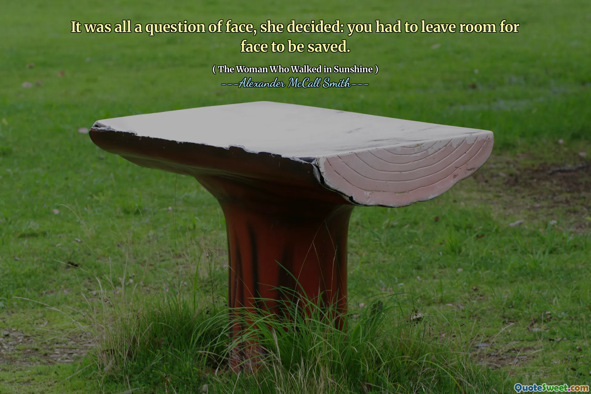 Es war alles eine Frage des Gesichts, entschied sie: Sie mussten Platz lassen, damit Face gerettet wurde.