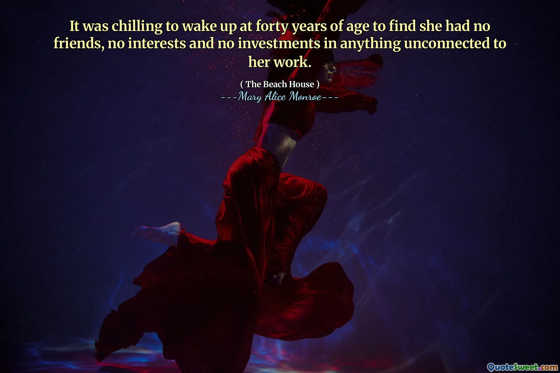 그녀가 친구가없고, 관심사, 그리고 그녀의 일에 연결되지 않은 것에 대한 투자가 없다는 것을 알기 위해 40 세에 일어나는 것이 차가워졌습니다.