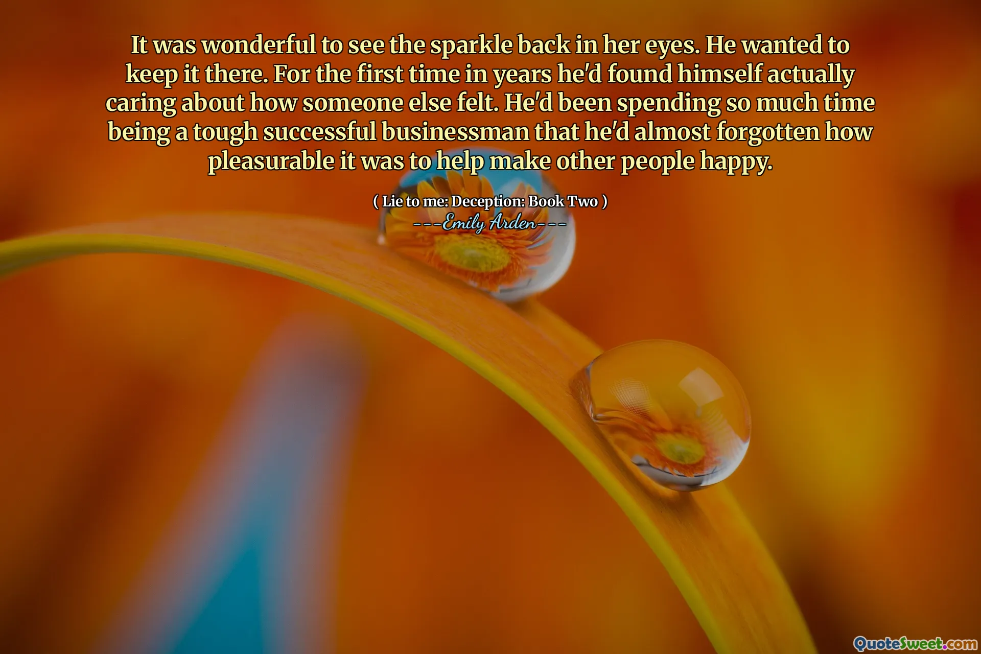 It was wonderful to see the sparkle back in her eyes. He wanted to keep it there. For the first time in years he'd found himself actually caring about how someone else felt. He'd been spending so much time being a tough successful businessman that he'd almost forgotten how pleasurable it was to help make other people happy.