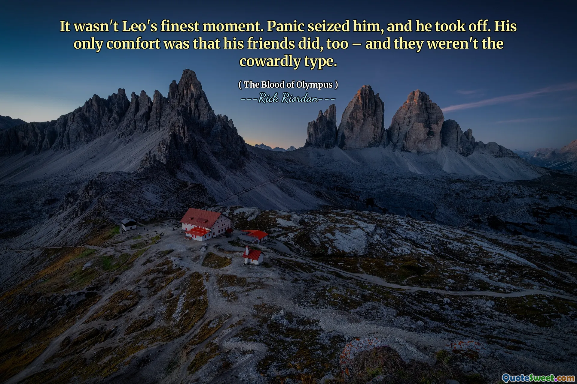 It wasn't Leo's finest moment. Panic seized him, and he took off. His only comfort was that his friends did, too – and they weren't the cowardly type.