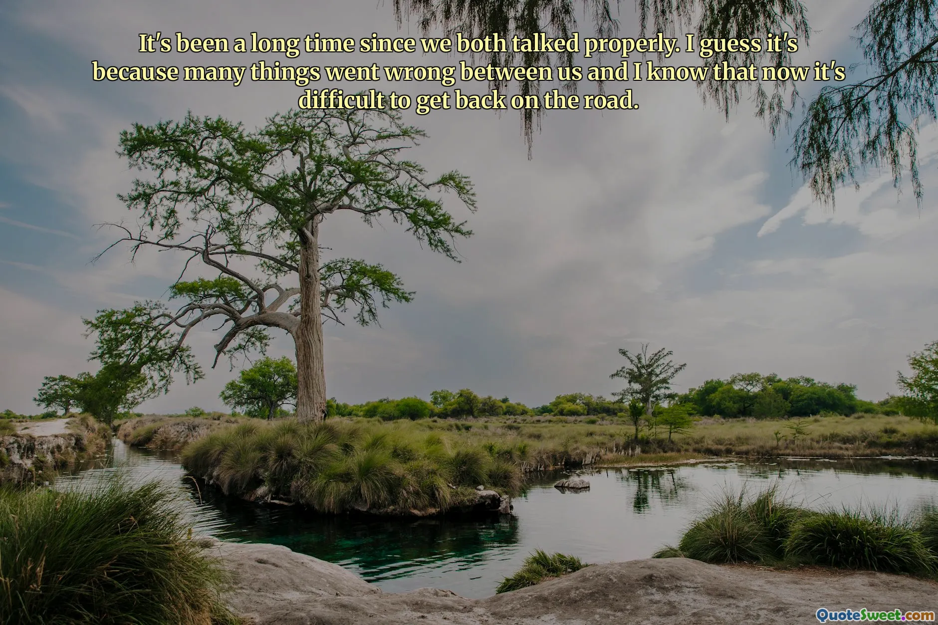 It's been a long time since we both talked properly. I guess it's because many things went wrong between us and I know that now it's difficult to get back on the road.