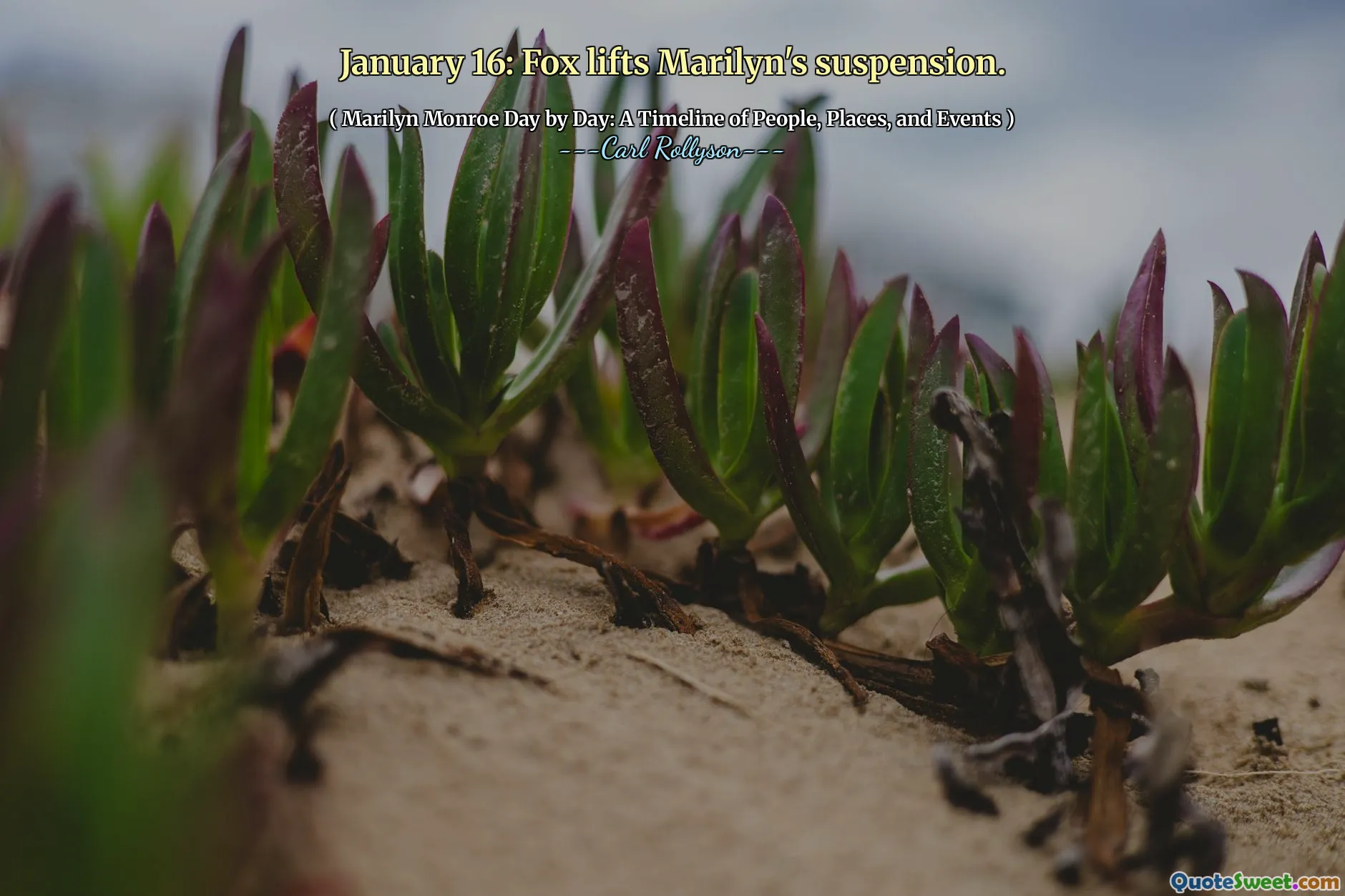 January 16: Fox lifts Marilyn's suspension.