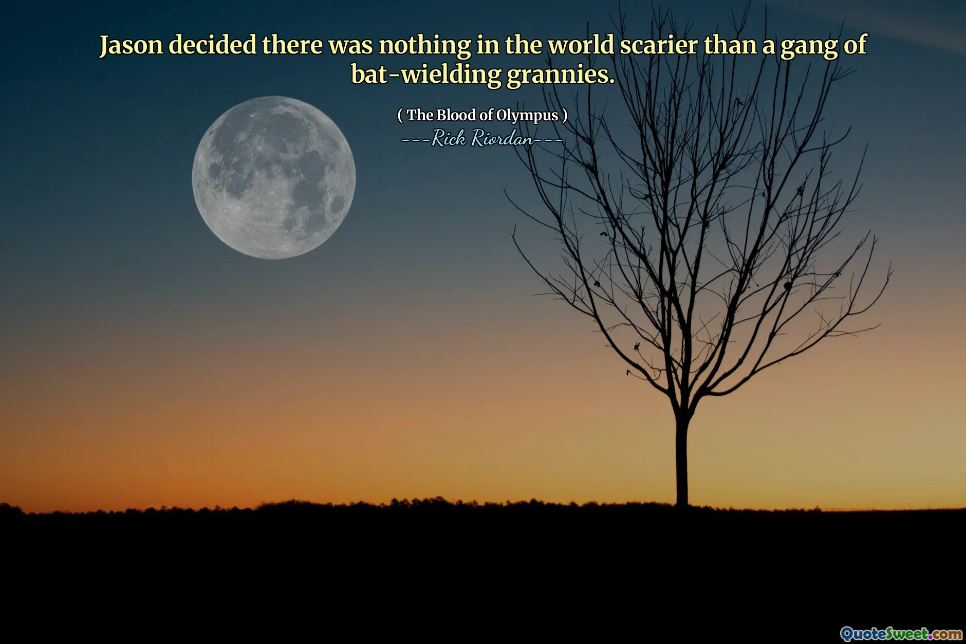 Jason decided there was nothing in the world scarier than a gang of bat-wielding grannies.