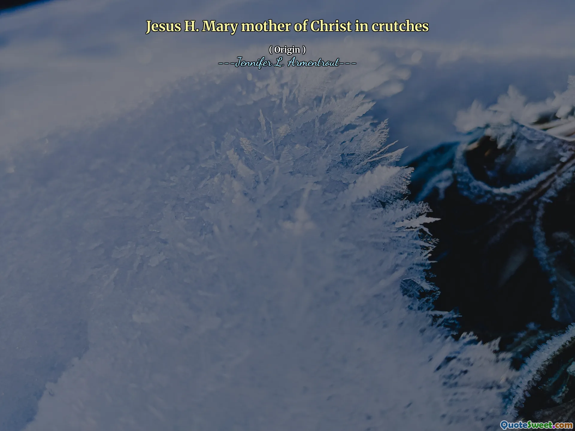 Jesus H. Mary mother of Christ in crutches