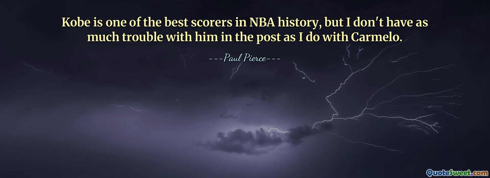 Kobe is one of the best scorers in NBA history, but I don't have as much trouble with him in the post as I do with Carmelo.