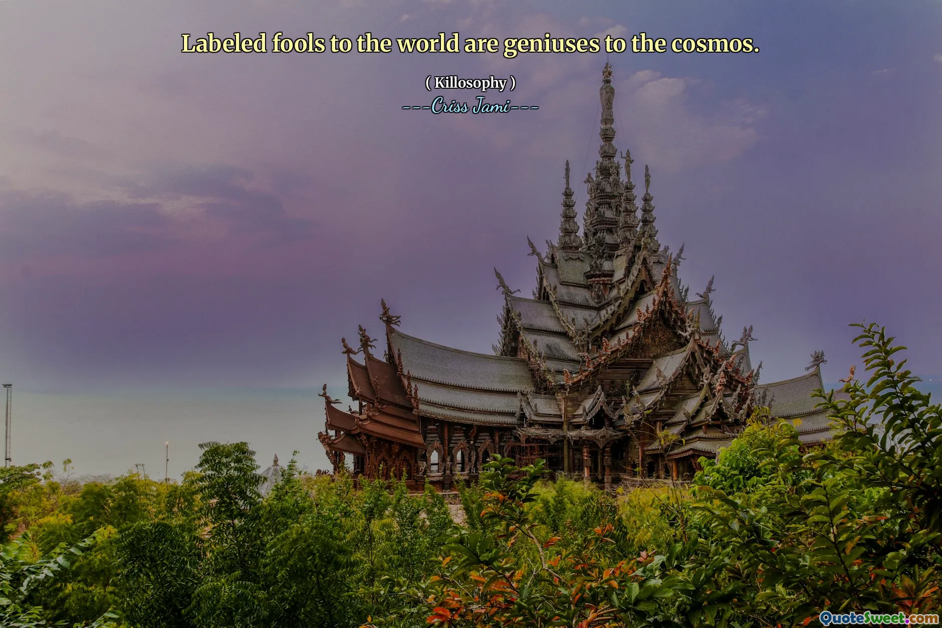 Labeled fools to the world are geniuses to the cosmos.