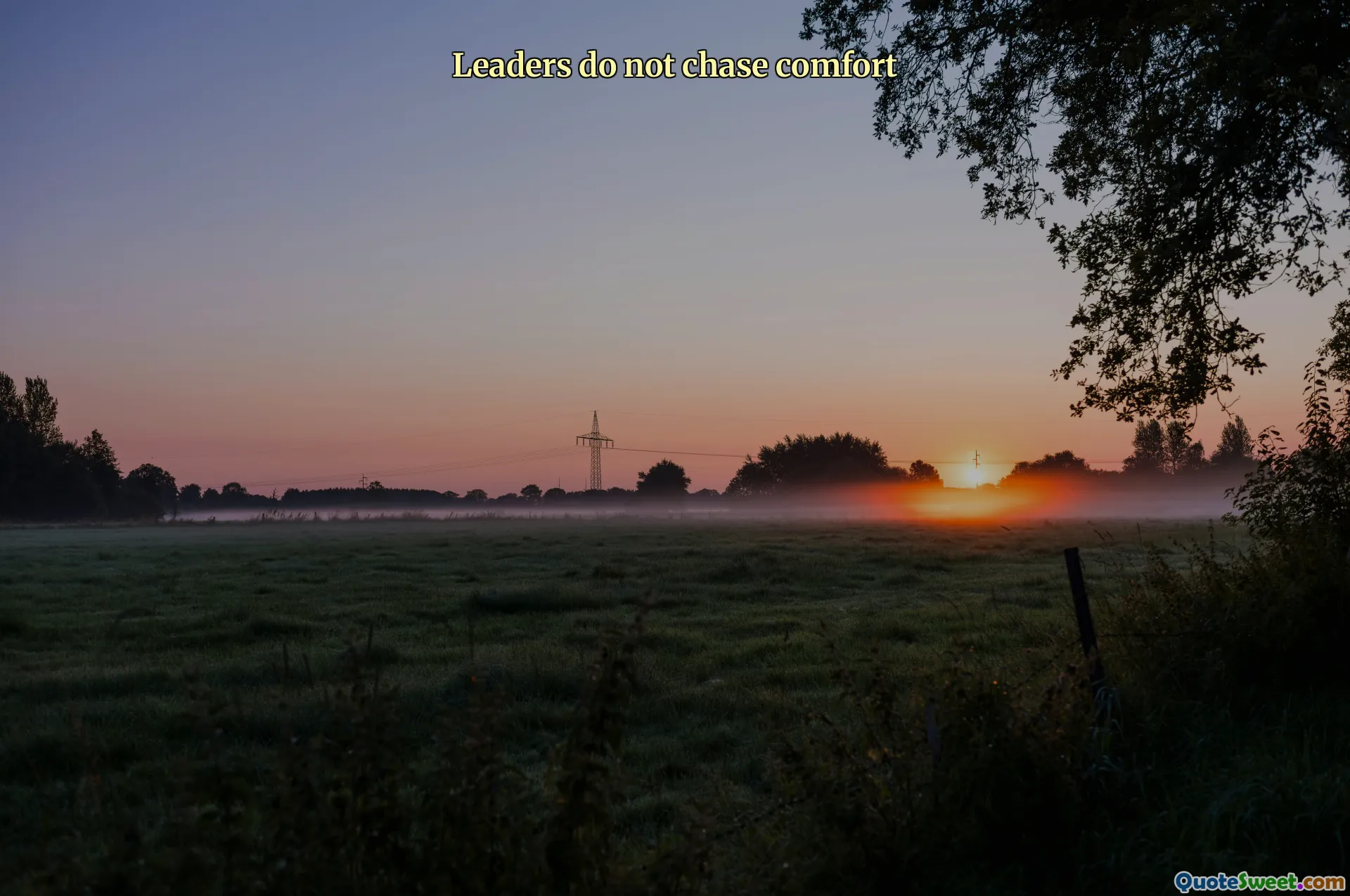 Leaders do not chase comfort