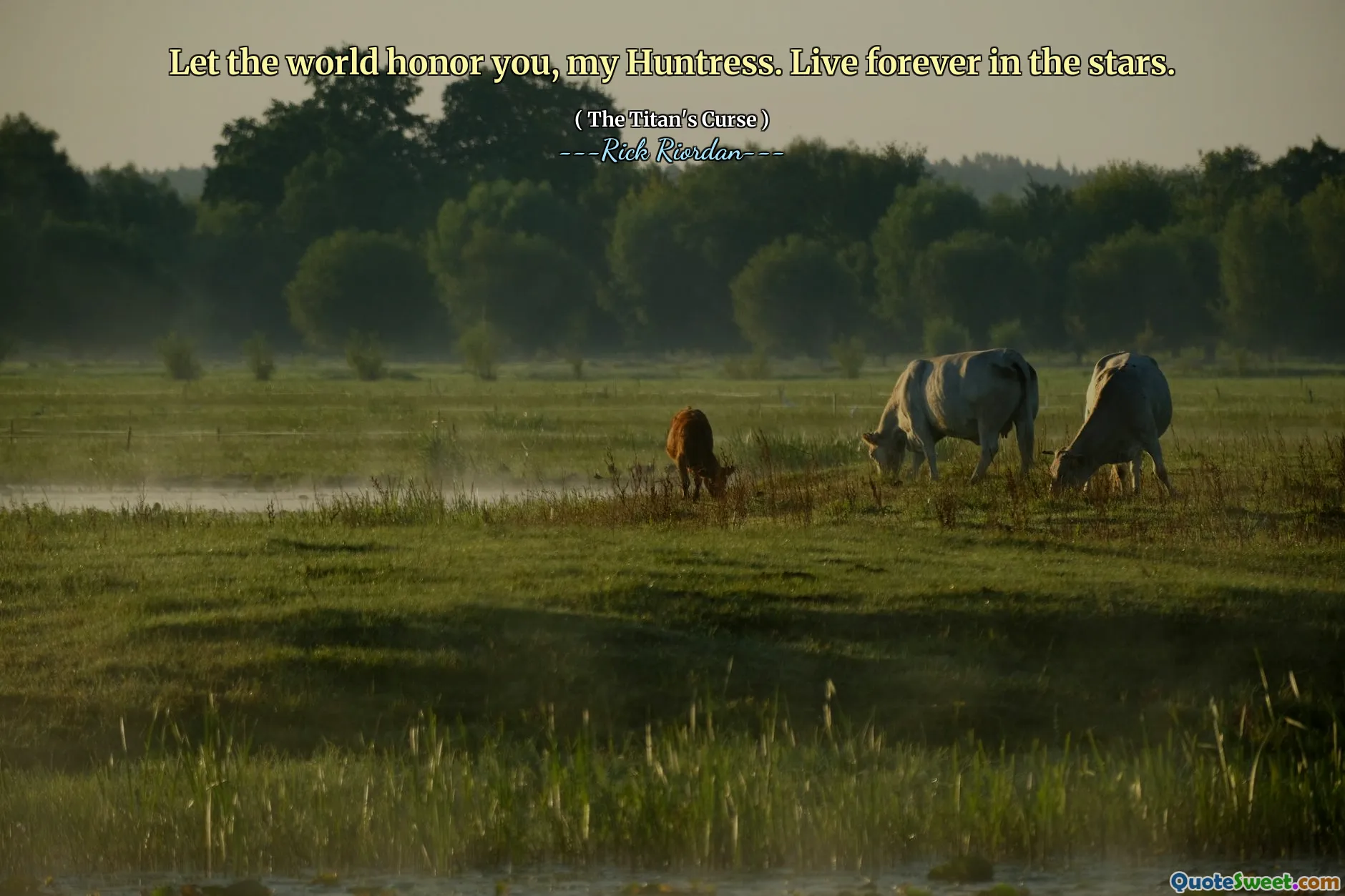 Let the world honor you, my Huntress. Live forever in the stars.