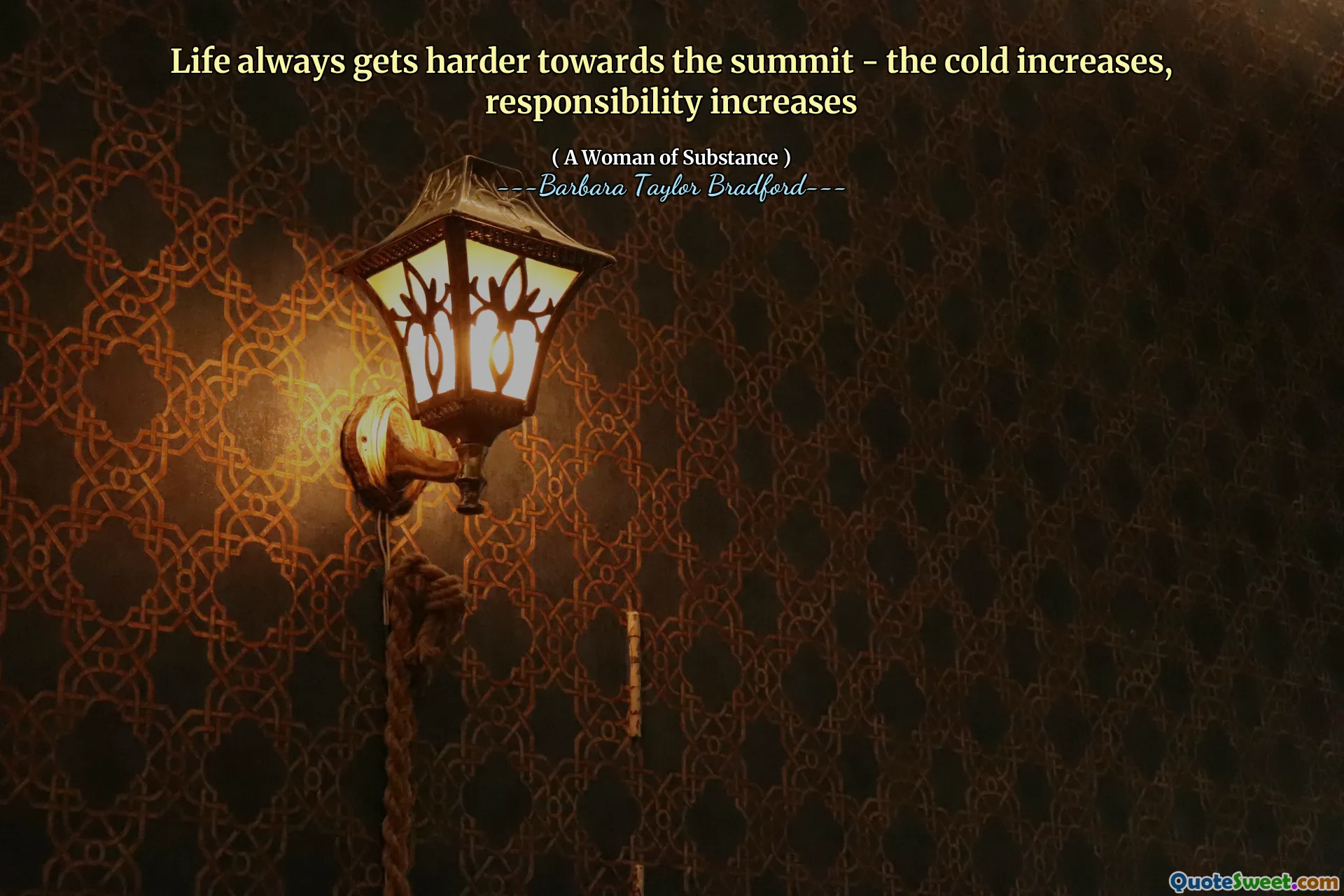 Life always gets harder towards the summit - the cold increases, responsibility increases