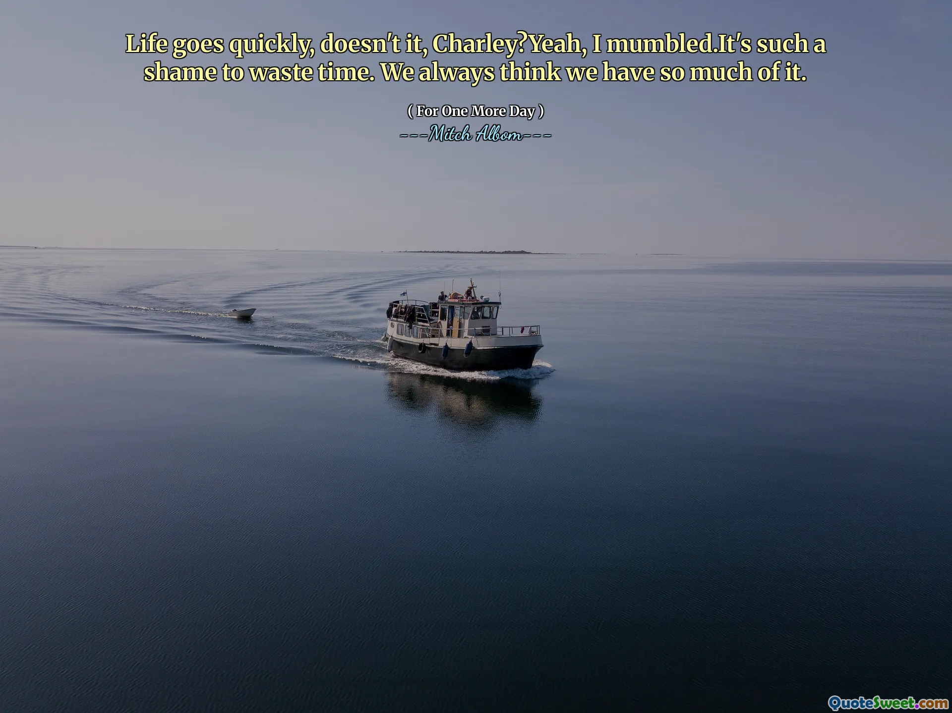 La vita va rapidamente, vero, Charley? Sì, borbottai. È un vero peccato perdere tempo. Pensiamo sempre di averne così tanto.
