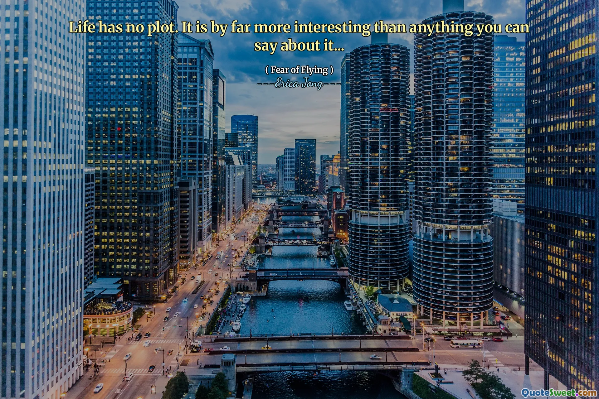 Life has no plot. It is by far more interesting than anything you can say about it...