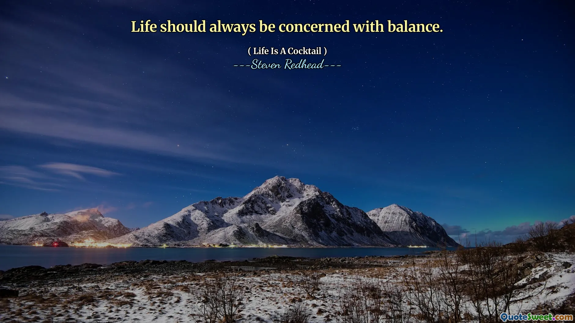 Life should always be concerned with balance.