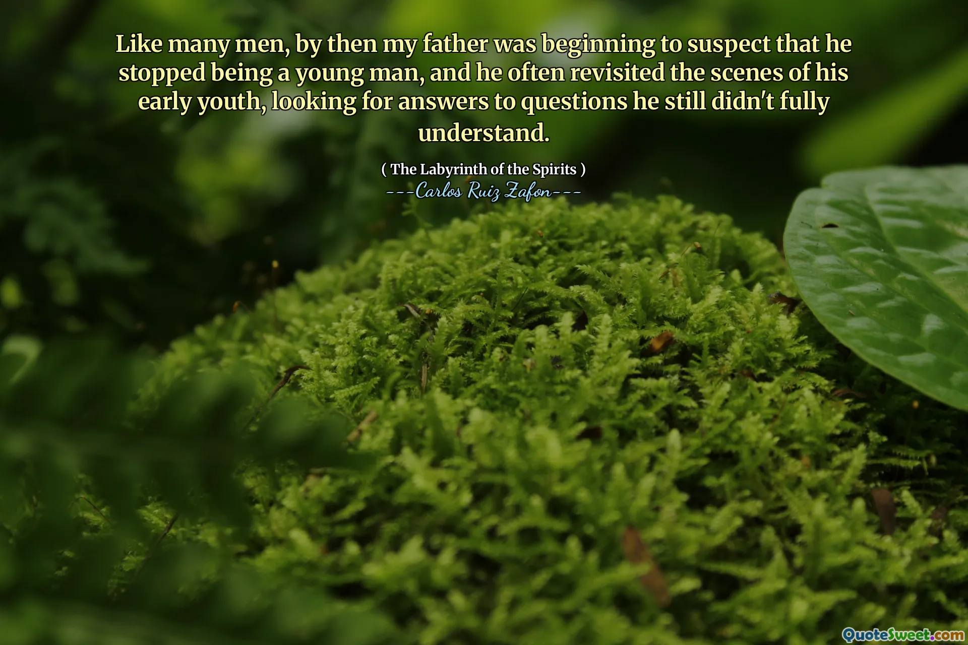 Like many men, by then my father was beginning to suspect that he stopped being a young man, and he often revisited the scenes of his early youth, looking for answers to questions he still didn't fully understand.
