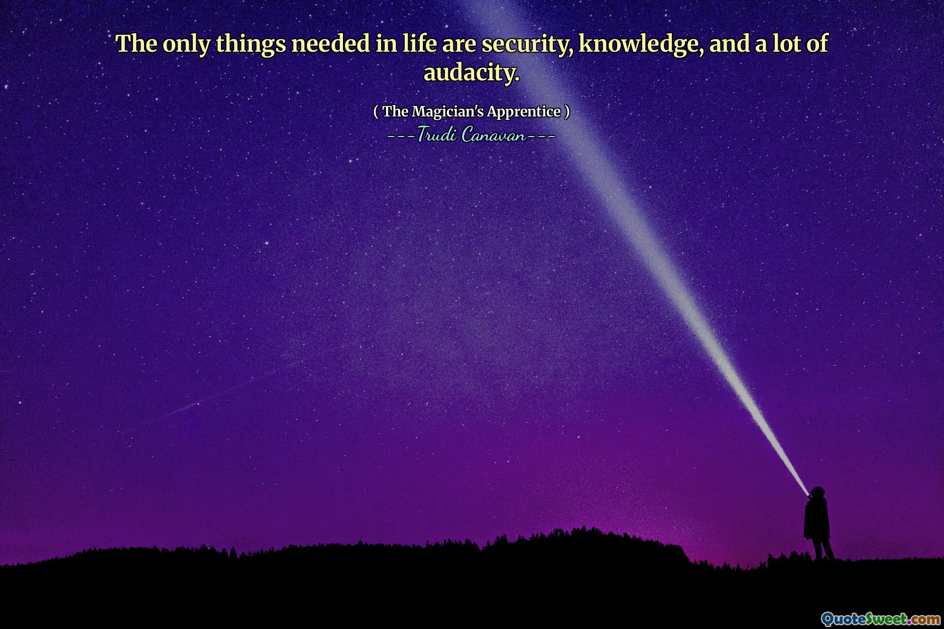 The only things needed in life are security, knowledge, and a lot of audacity.