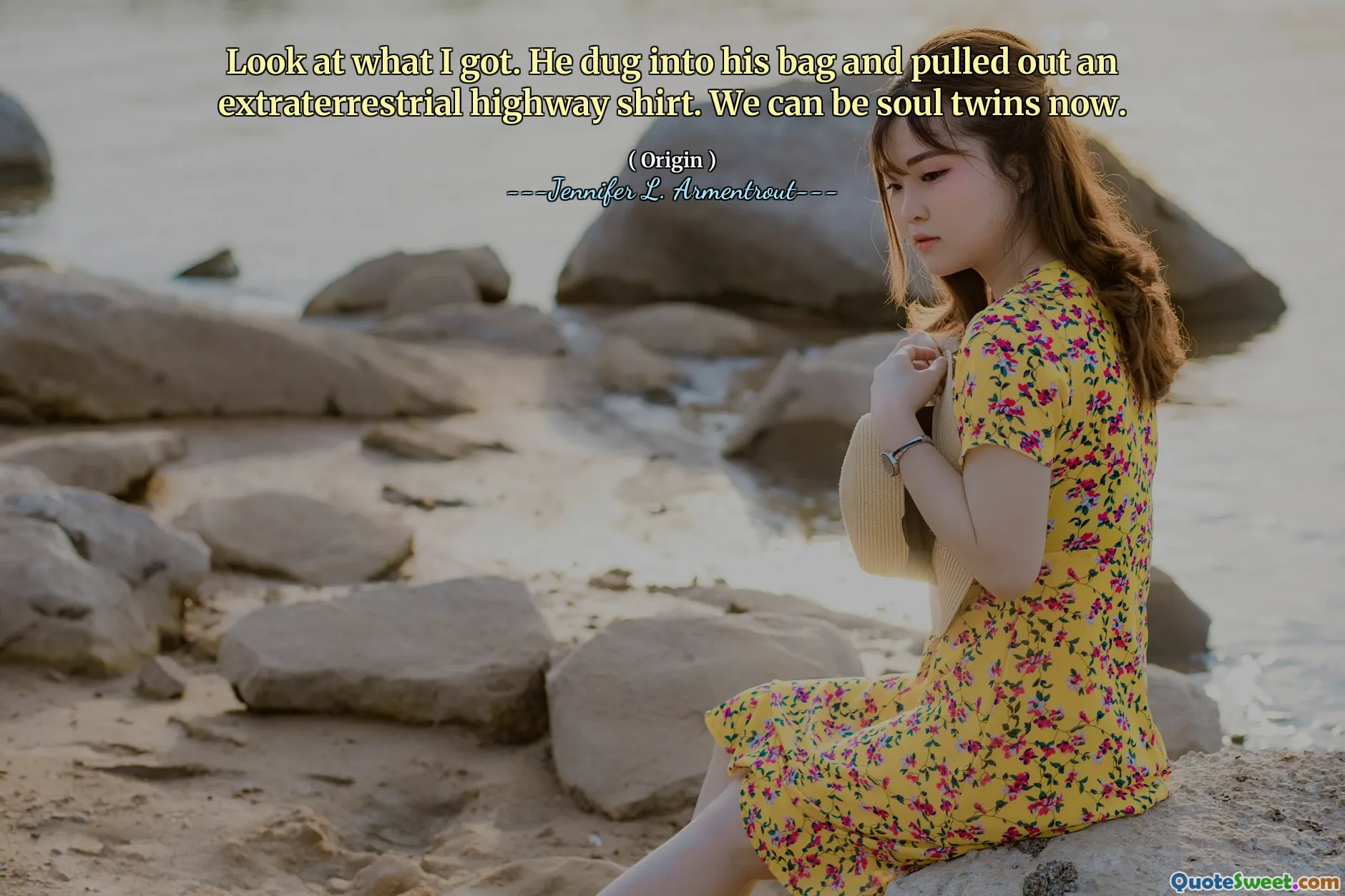 Look at what I got. He dug into his bag and pulled out an extraterrestrial highway shirt. We can be soul twins now.