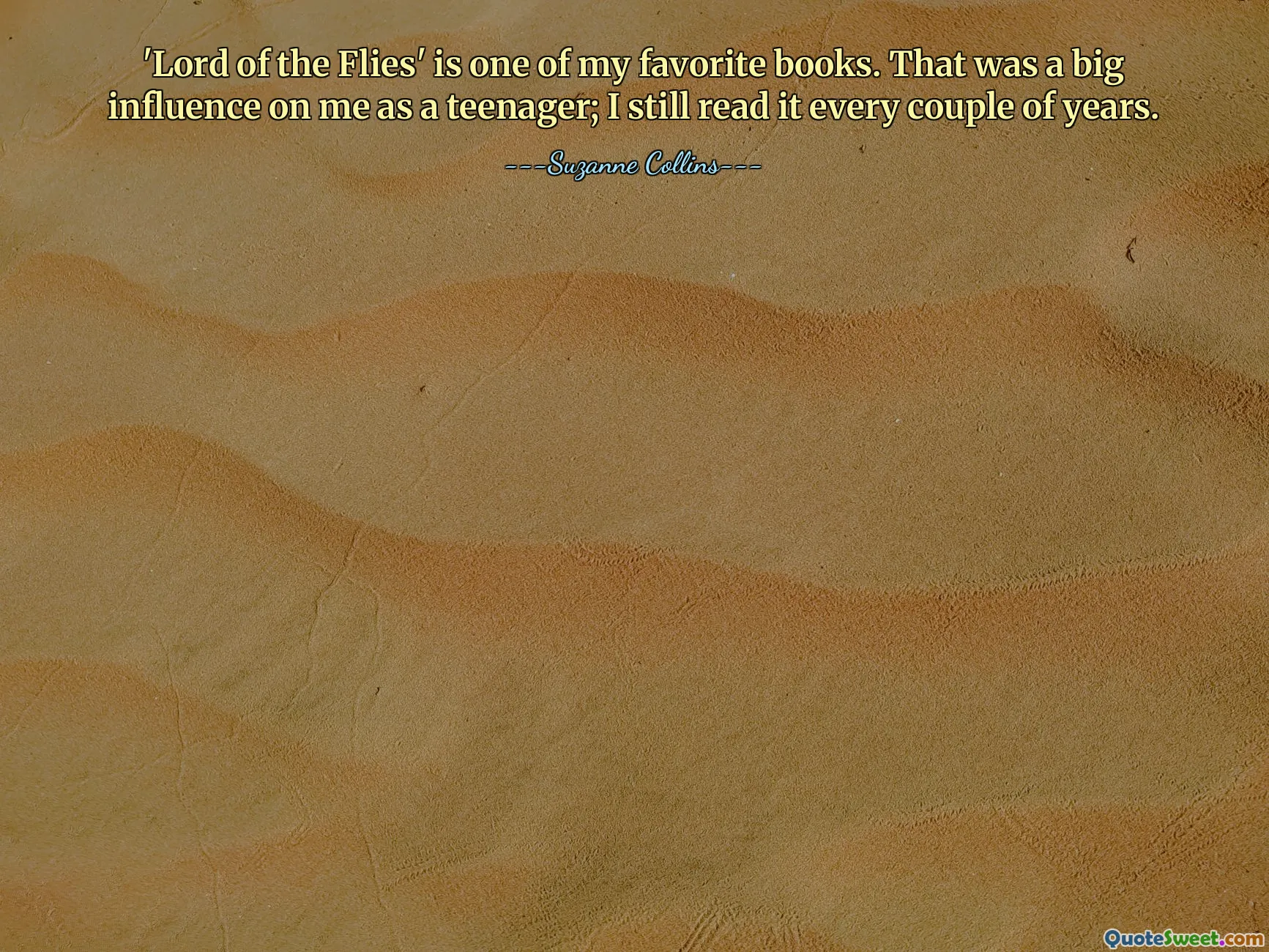 «Повелитель мух» — одна из моих любимых книг. Это оказало на меня большое влияние, когда я был подростком; Я до сих пор перечитываю ее каждые пару лет.