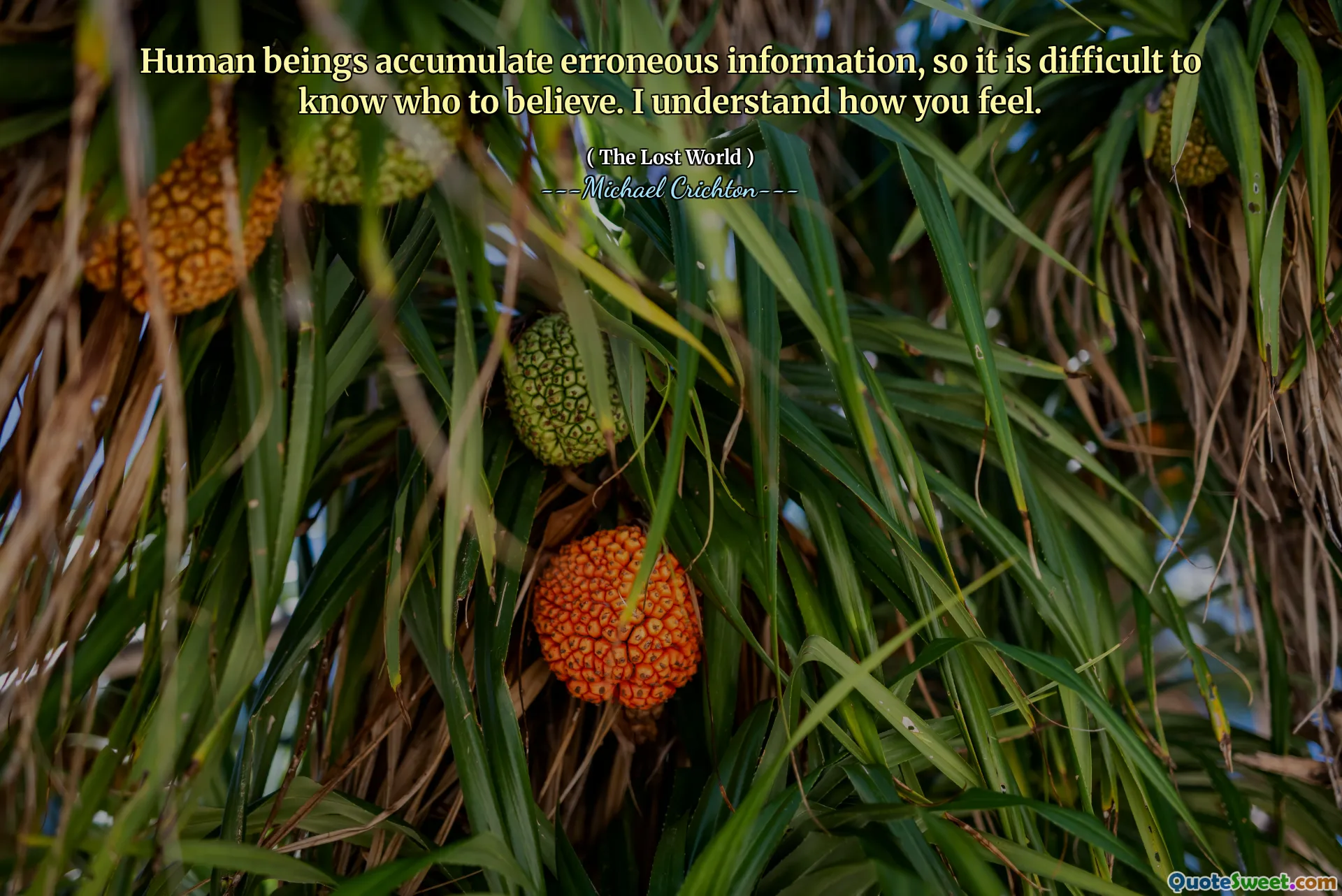 Human beings accumulate erroneous information, so it is difficult to know who to believe. I understand how you feel.