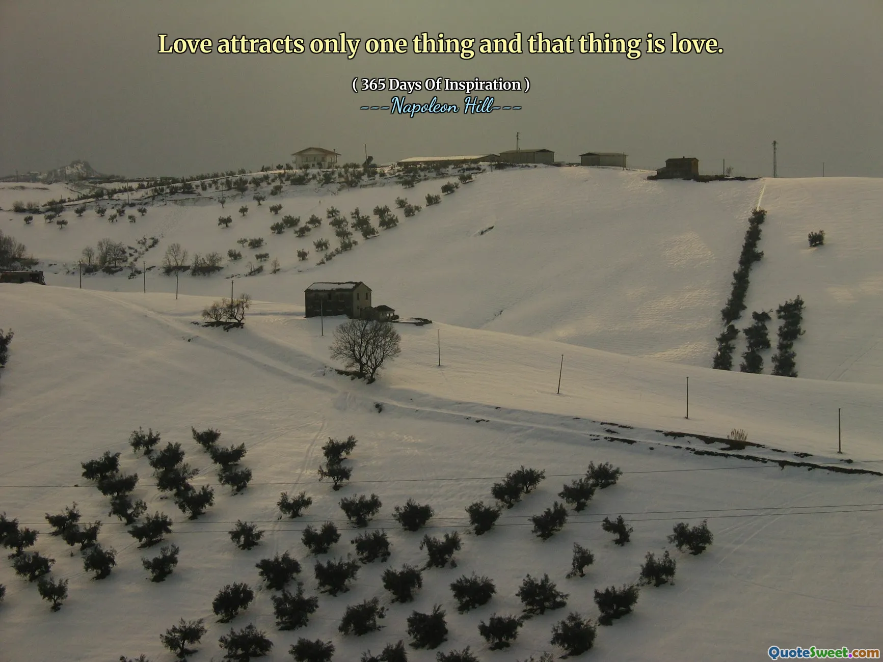 Love attracts only one thing and that thing is love.