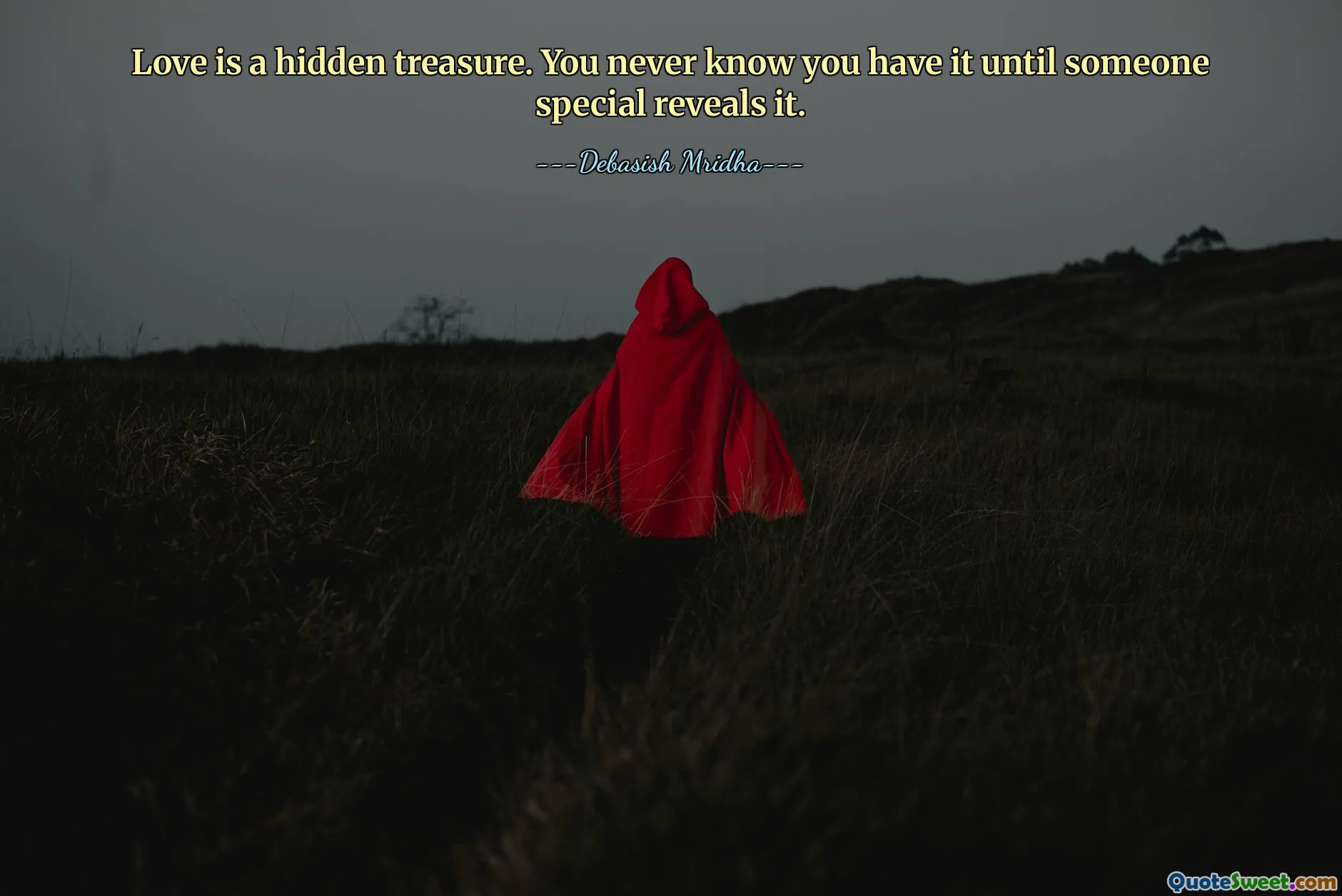 Love is a hidden treasure. You never know you have it until someone special reveals it.