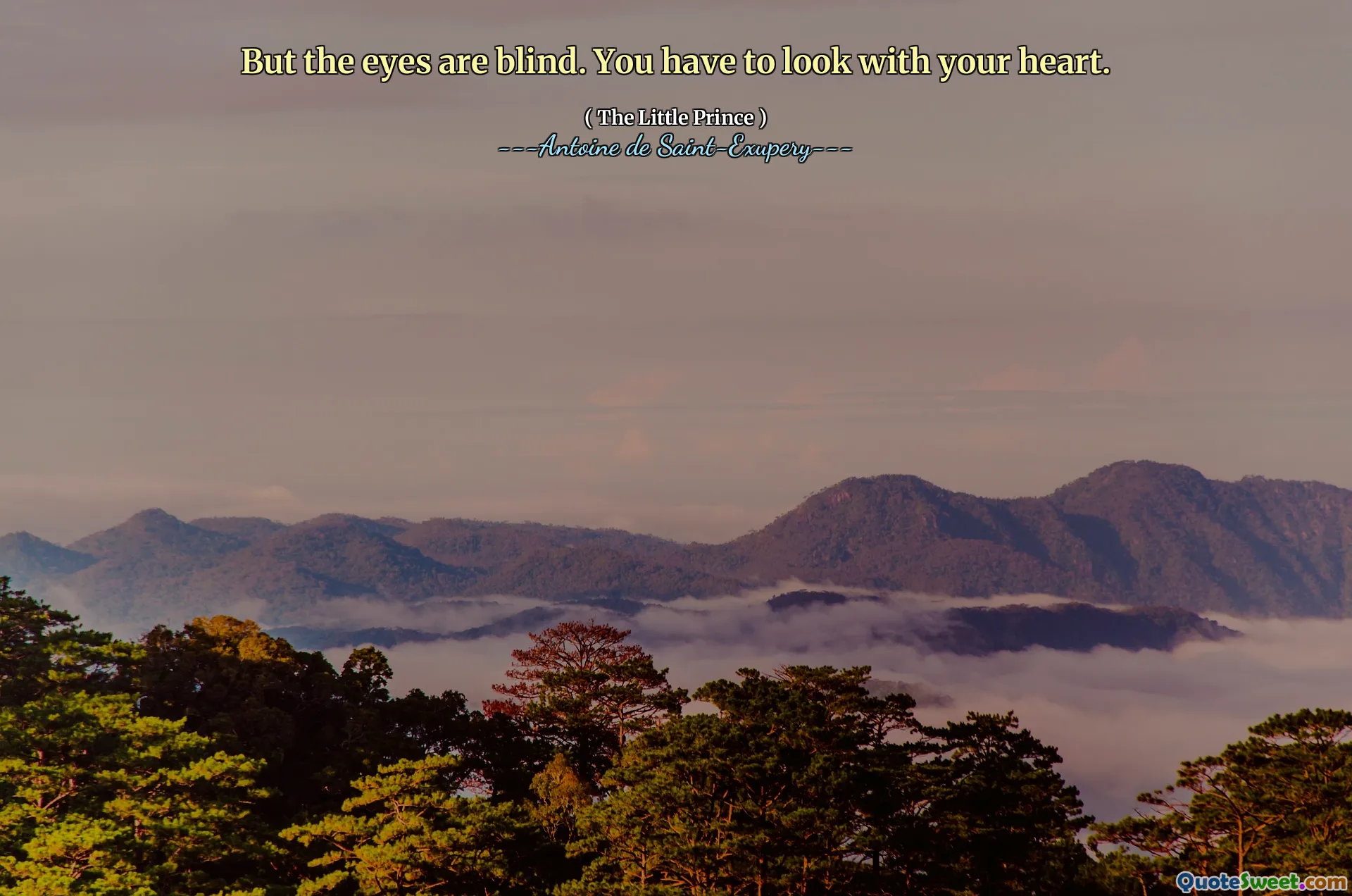 But the eyes are blind. You have to look with your heart.