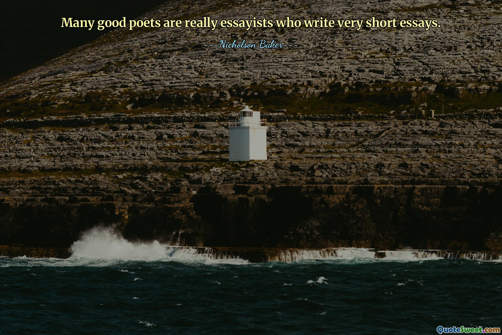 Many good poets are really essayists who write very short essays.