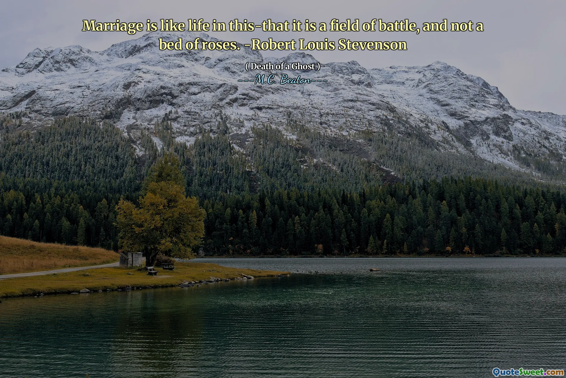 Marriage is like life in this-that it is a field of battle, and not a bed of roses. -Robert Louis Stevenson