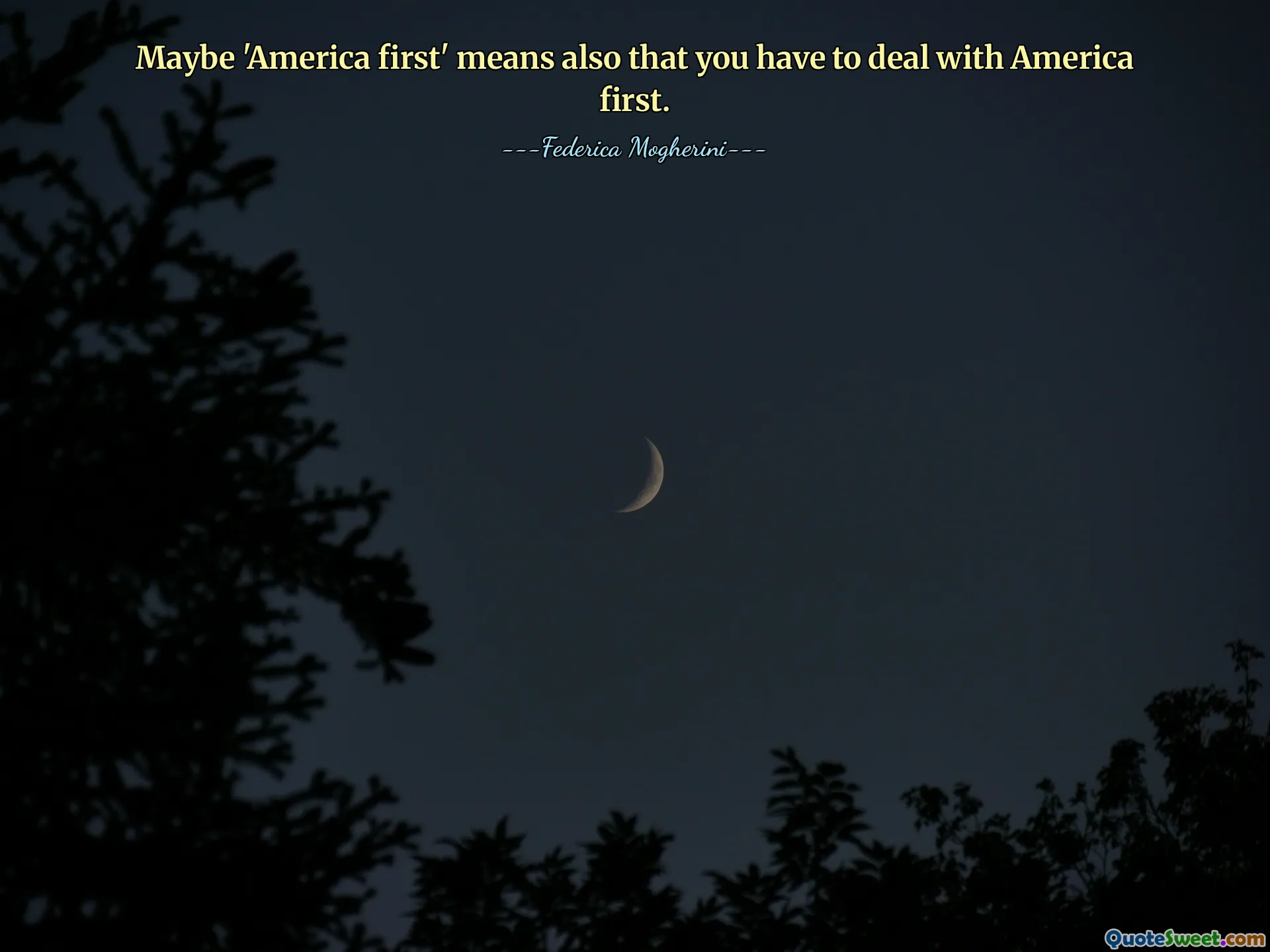 Maybe 'America first' means also that you have to deal with America first.