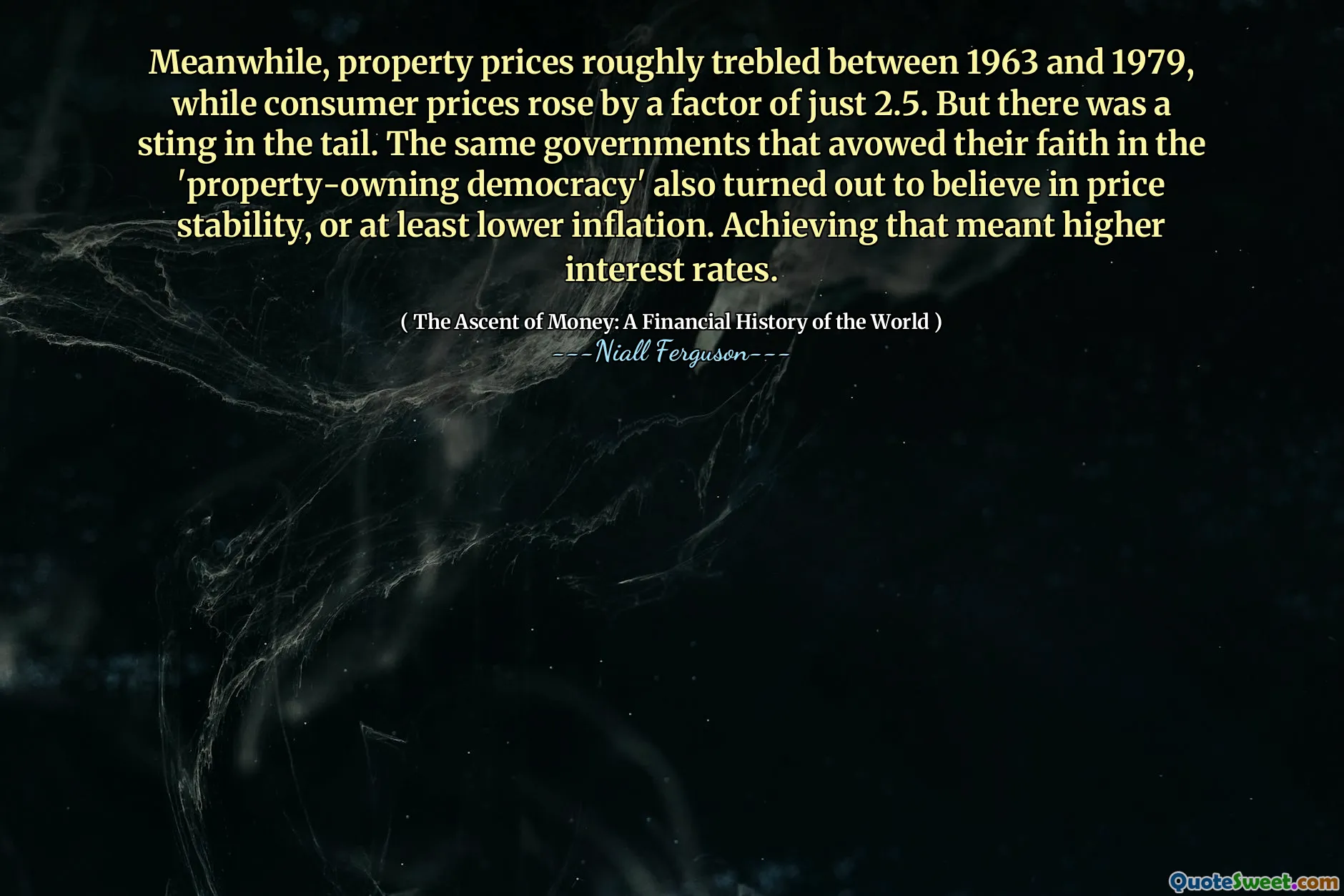 Meanwhile, property prices roughly trebled between 1963 and 1979, while consumer prices rose by a factor of just 2.5. But there was a sting in the tail. The same governments that avowed their faith in the 'property-owning democracy' also turned out to believe in price stability, or at least lower inflation. Achieving that meant higher interest rates.