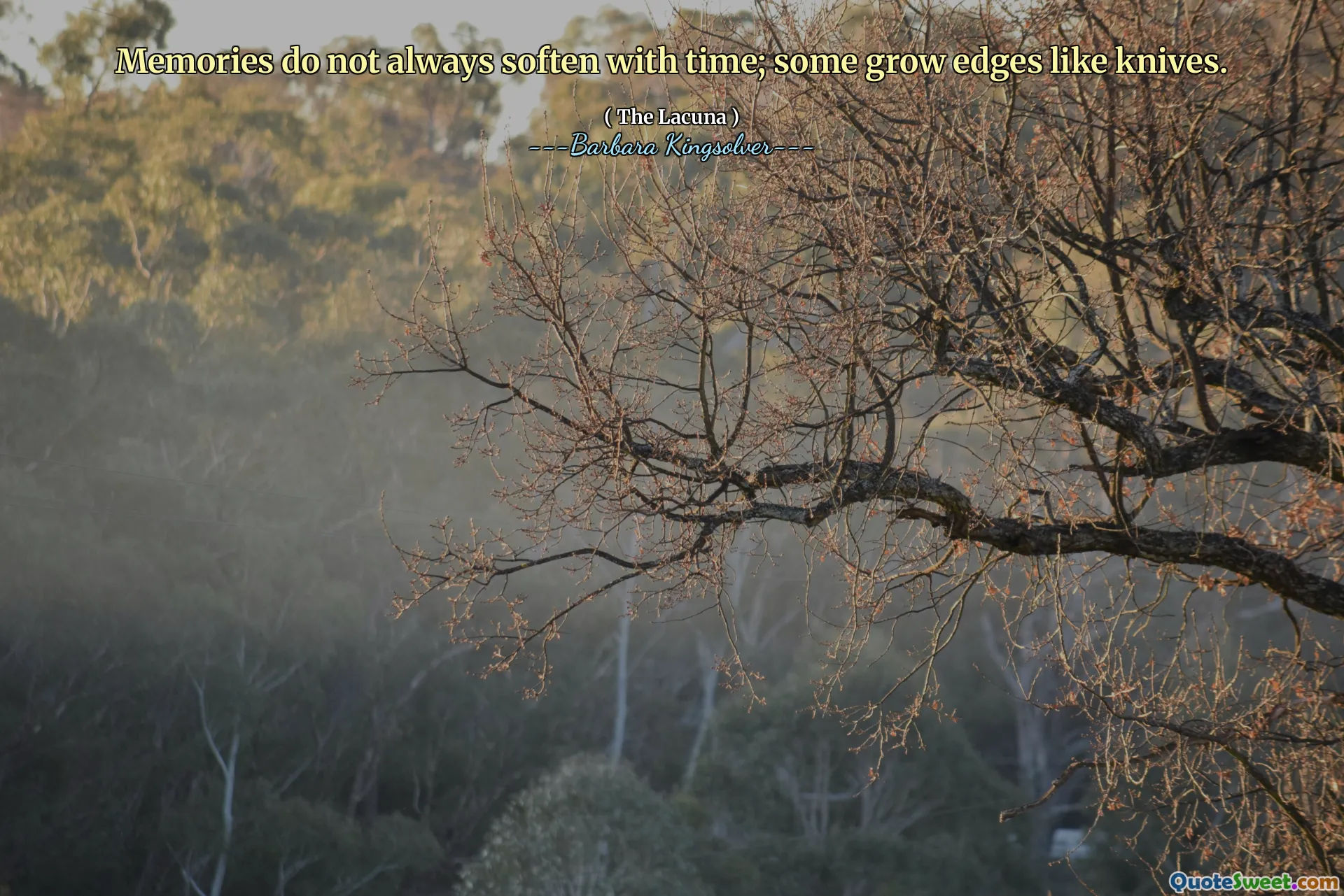 思い出は常に時間とともに柔らかくなるわけではありません。ナイフのようなエッジを育てるものもあります。
